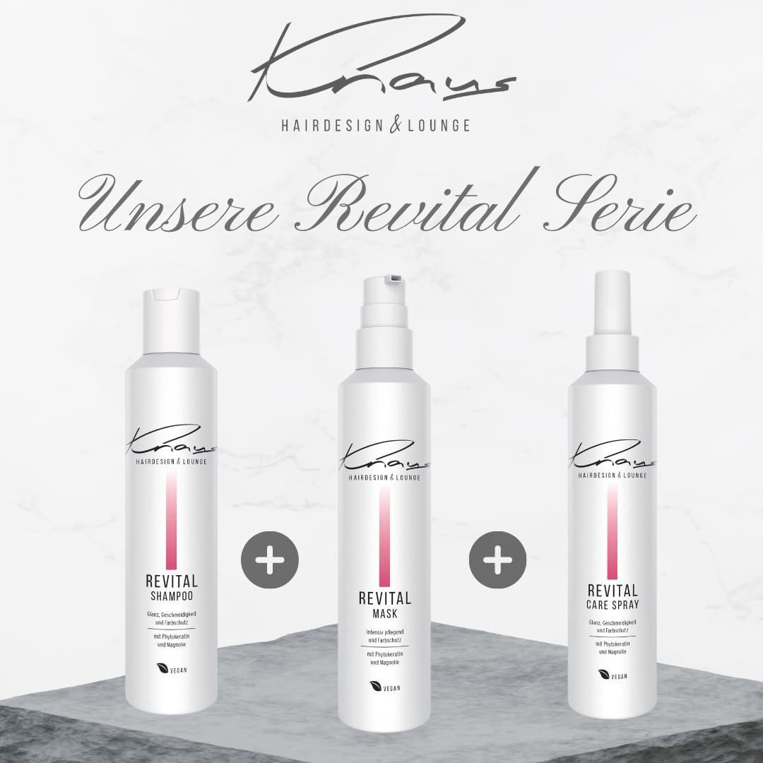 Knaus Hairdesign Haarshampoo REVITAL Shampoo für coloriertes Haar - sofortigen Glanz Vegan, Farbkraft intensive Pflege für sprödes Haar