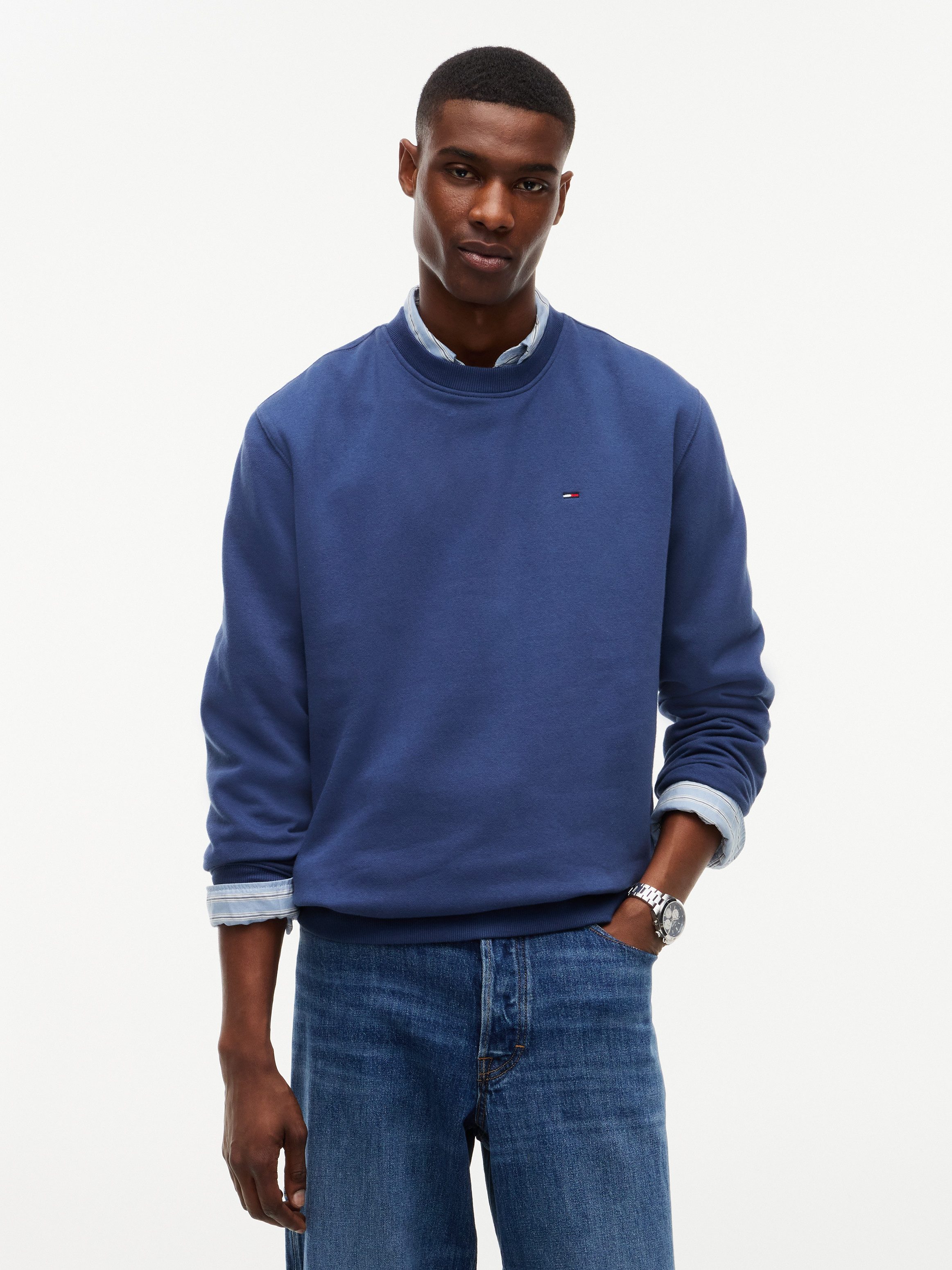 Tommy Jeans Sweatshirt TJM REGULAR FLAG CREW NECK Mit besticktem Markenlogo auf Brusthöhe