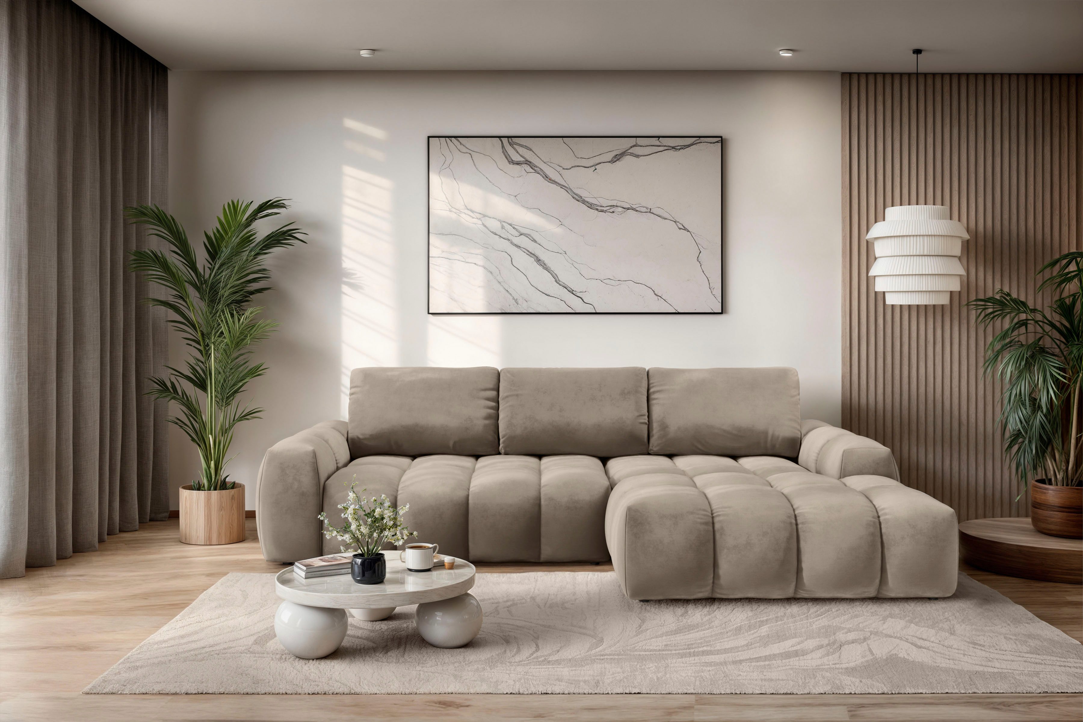 OTTO home Ecksofa AZITA L-Form, 270 cm - OTTO. Verlässliche Qualität., wahlweise als Schlafsofa m. Bettkasten, Bubble-Optik