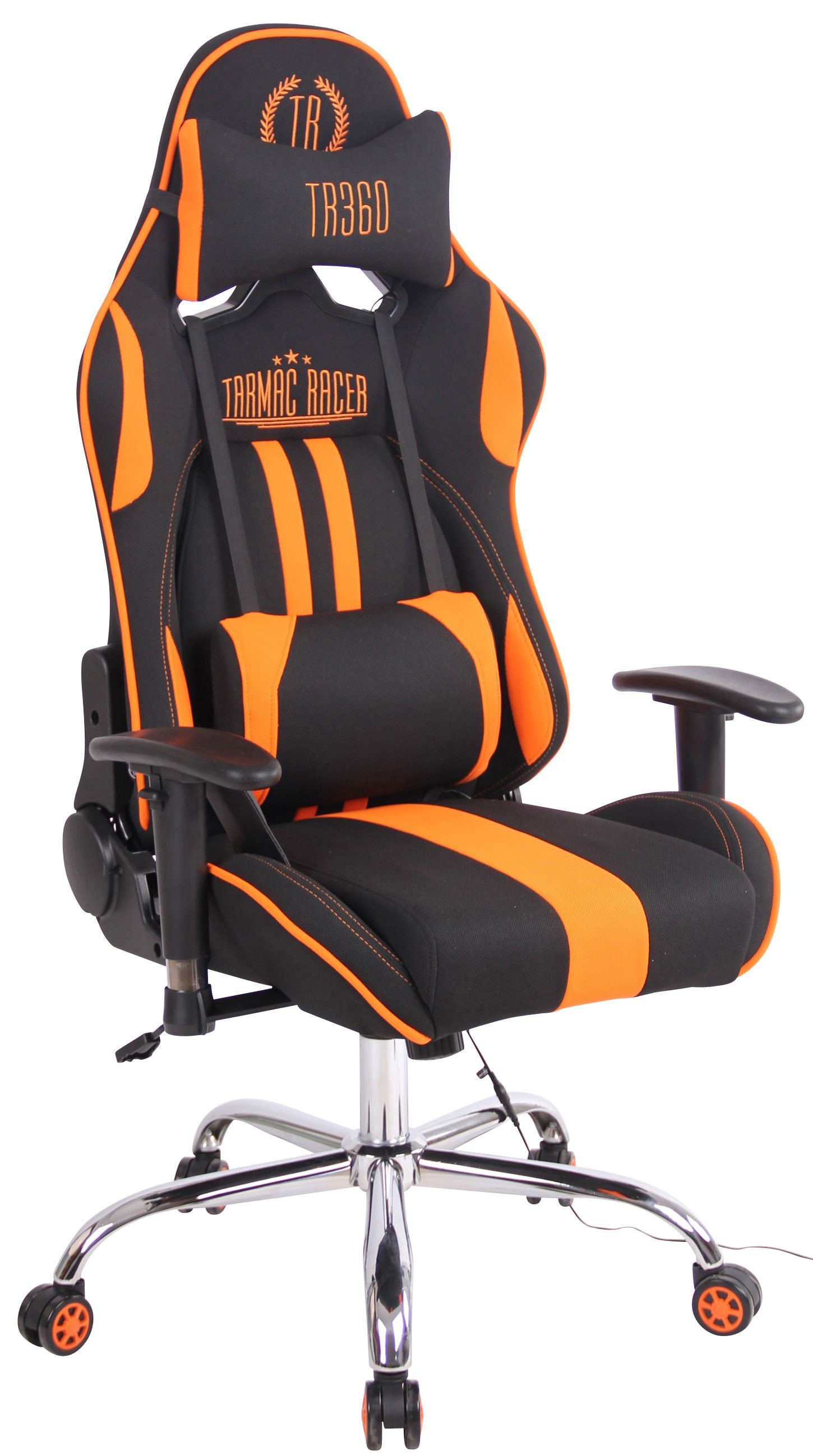CLP Gaming Chair Limit XM Stoff, mit Massagefunktion schwarz/orange