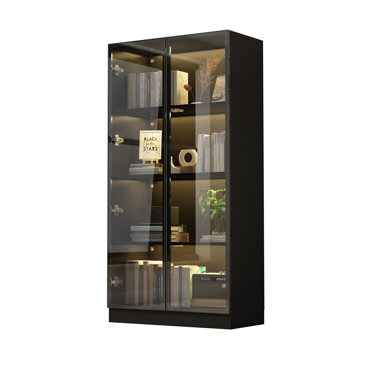 FUFU&GAGA Glasvitrine Vitrinenschrank mit Glastüren und günstig online kaufen