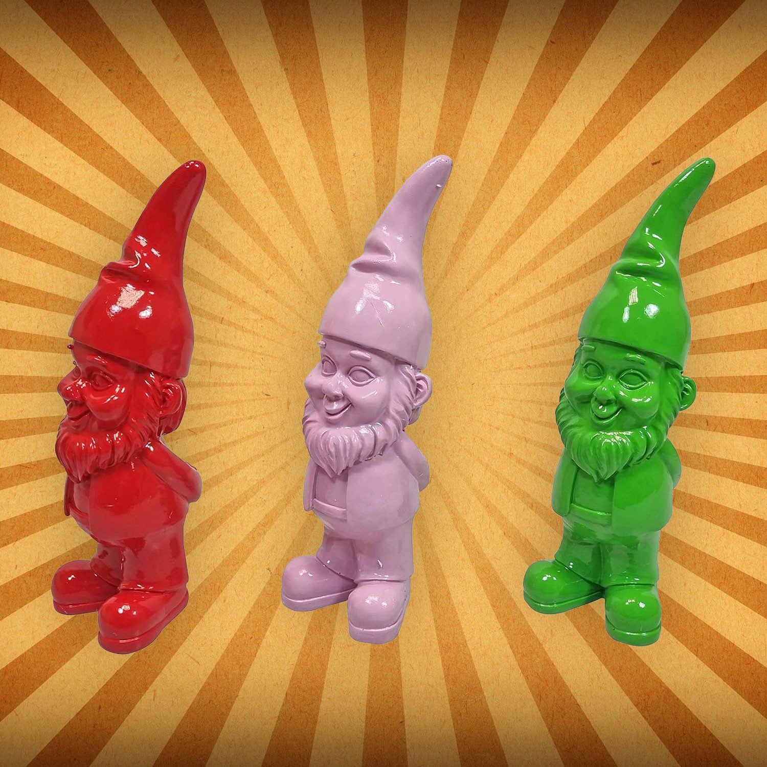 Fachhandel Plus Gartenzwerg Gartenzwerge 3er Set Wichtel Dekofigur Gartenfigur, (3 St), diese kleinen Wichtel machen überall eine gute Figur