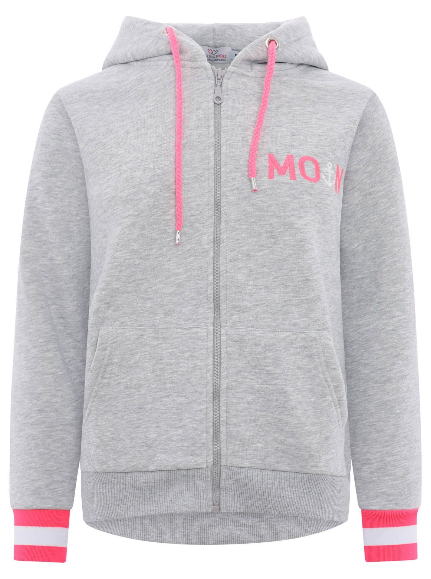 Zwillingsherz Sweatjacke mit gesticktem "Moin" und günstig online kaufen