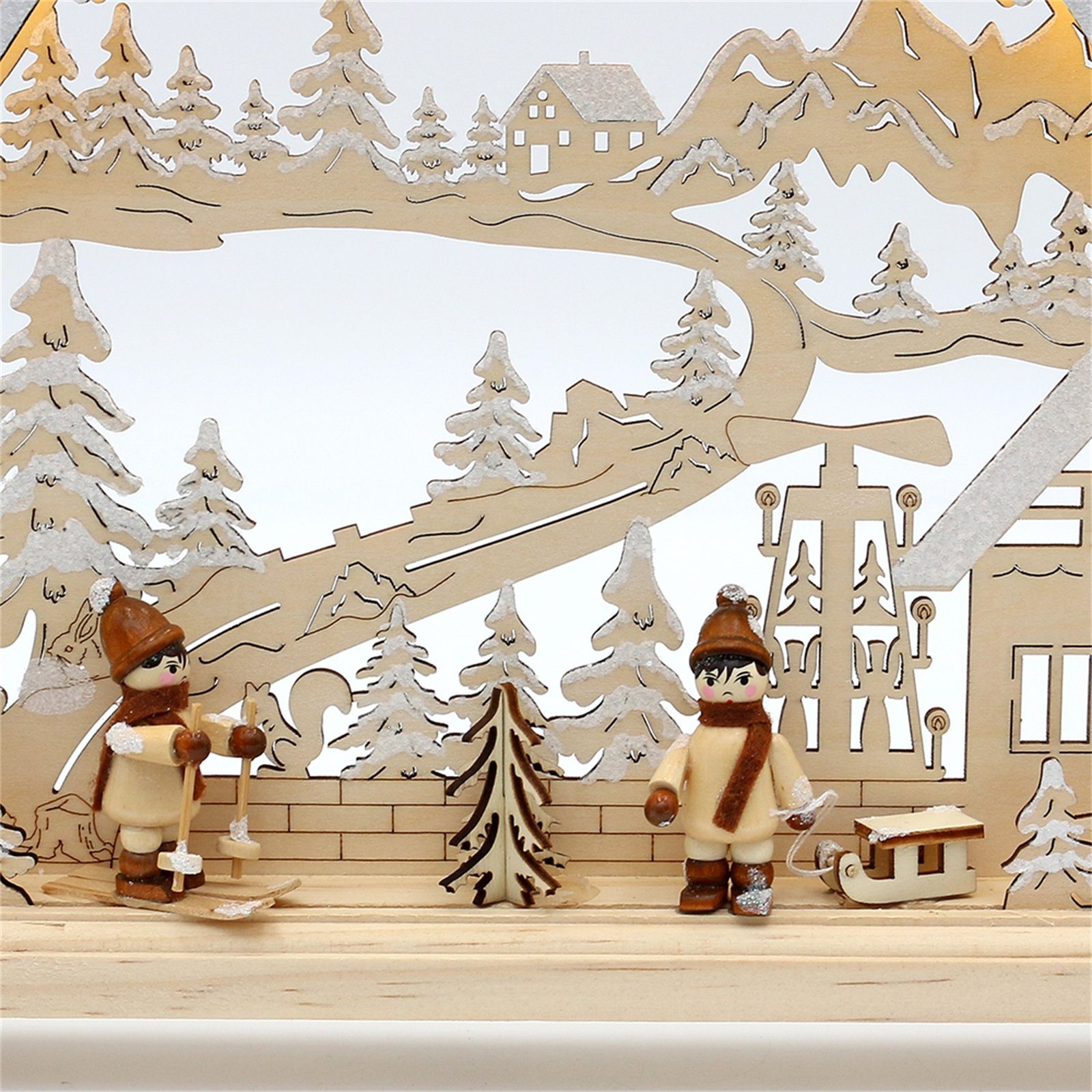 SIGRO Schwibbogen Holz Schwibbogen, LED Winterfiguren