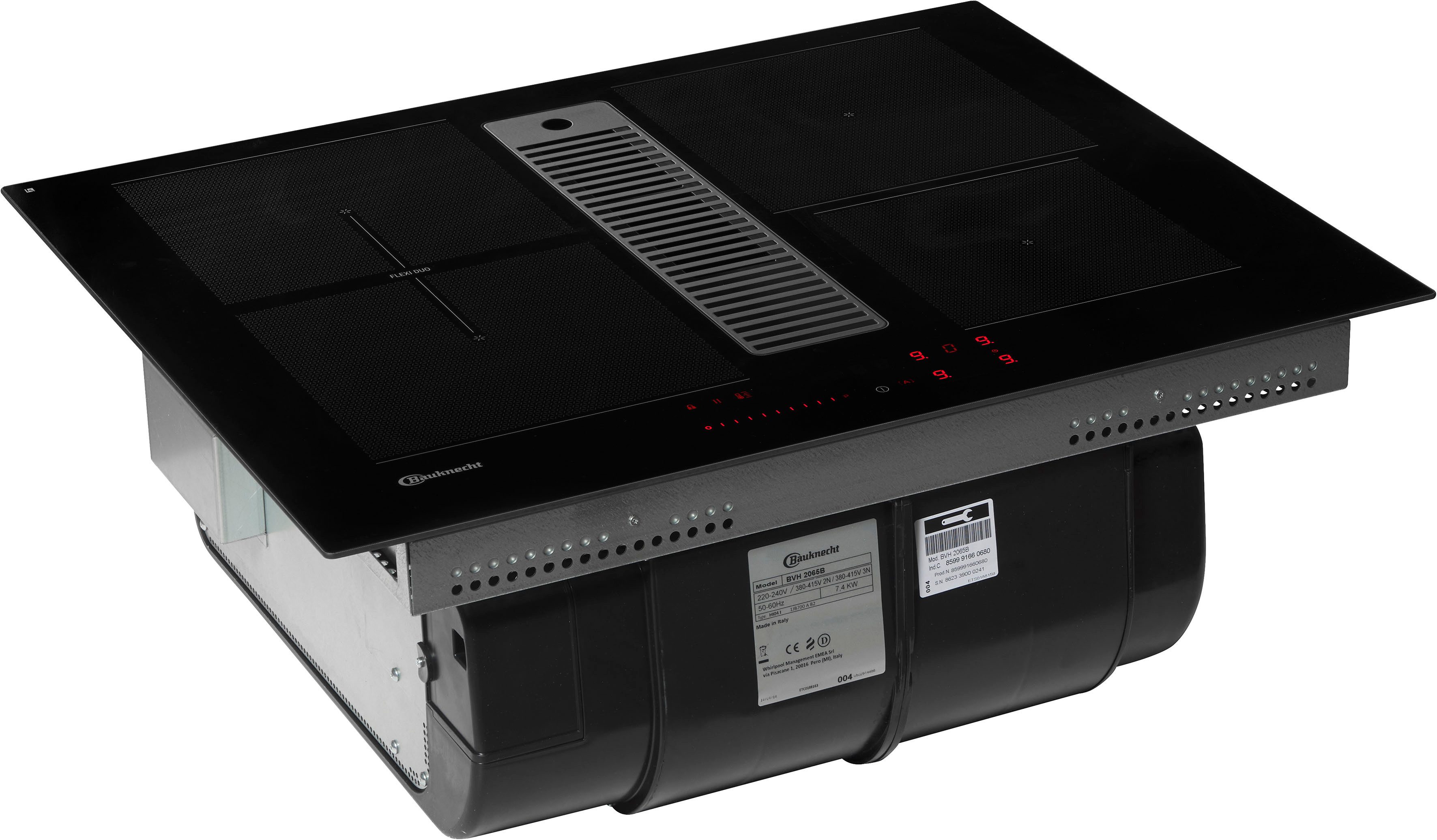 BAUKNECHT ploča za kuhanje s odvodom BVH65 Venting Flexi - set koji se sastoji od: ploča za kuhanje BVH 2065B, odvodni kanal FK 65VH BO