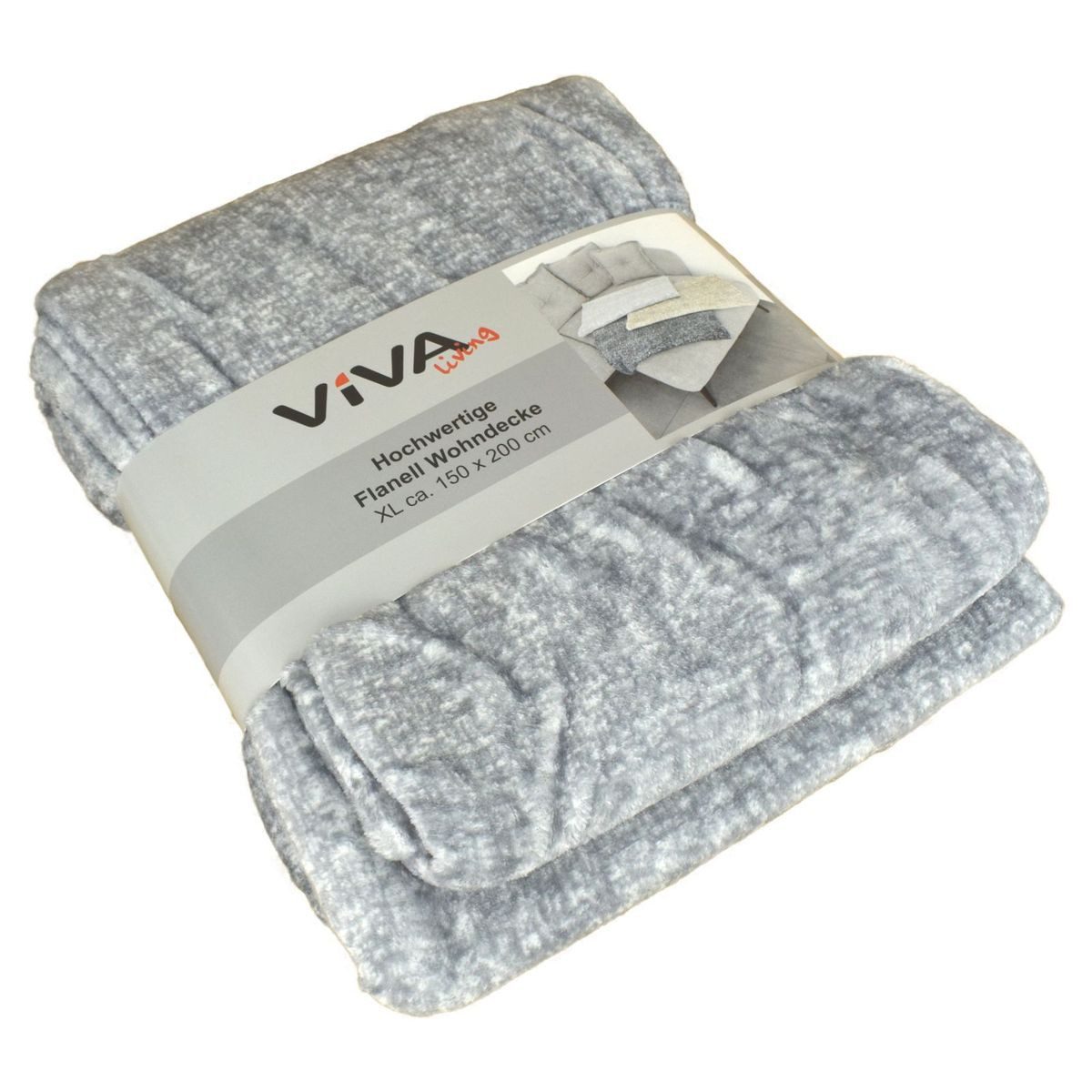 Wohndecke Kuscheldecke Flanell XL ca. 150x200 cm meliert 3 Farben Wohndecke