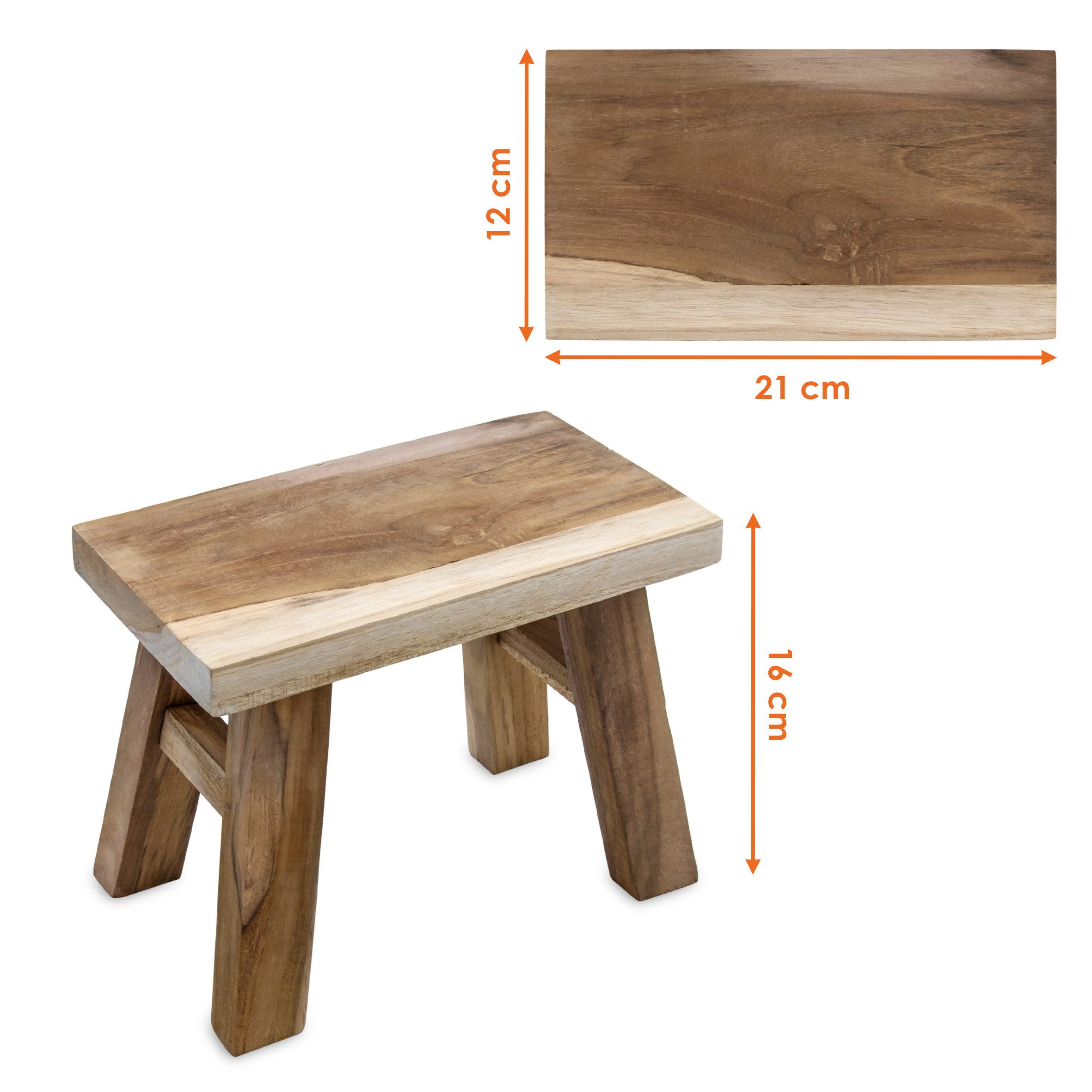 Spetebo Blumenhocker Teakholz Blumensitzbank natur rechteckig (Anzahl, 1 St., Stück), Vielseitig einsetzbar