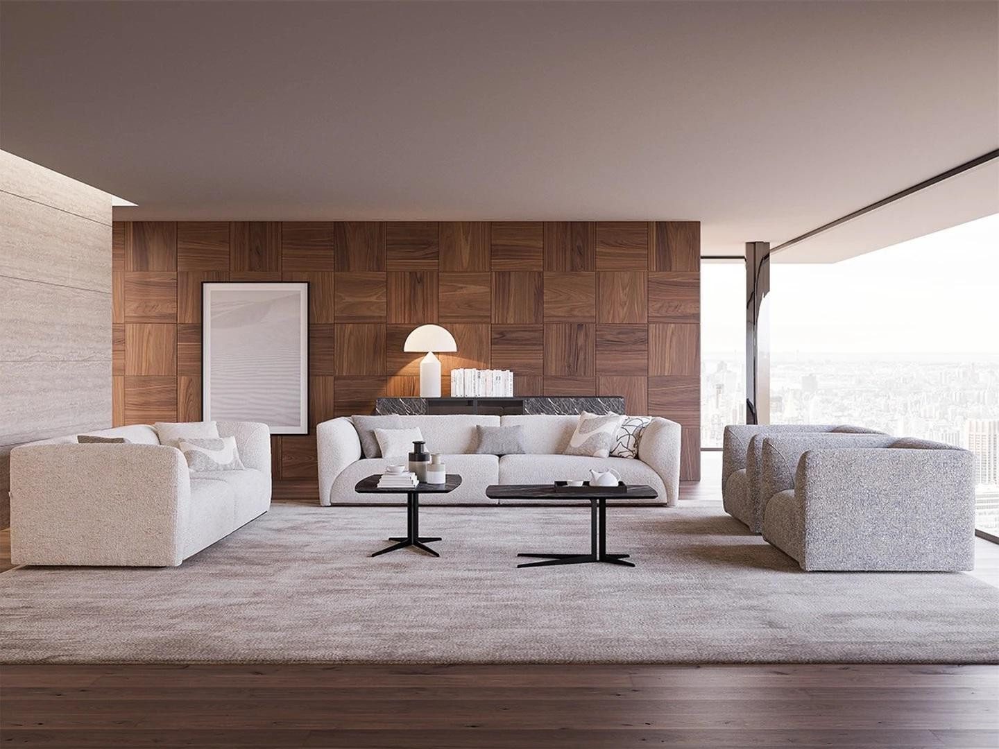 Xlmoebel Polstergarnitur Luxuriöse Sofagarnitur mit hochwertiger Verarbeitung und Komfort, (Polstergarnitur, 4-tlg., Wohnzimmer Set 4tlg (Sofagarnitur 3 + 3 + 1 +1 Sitzer), Hergestellt in Europa