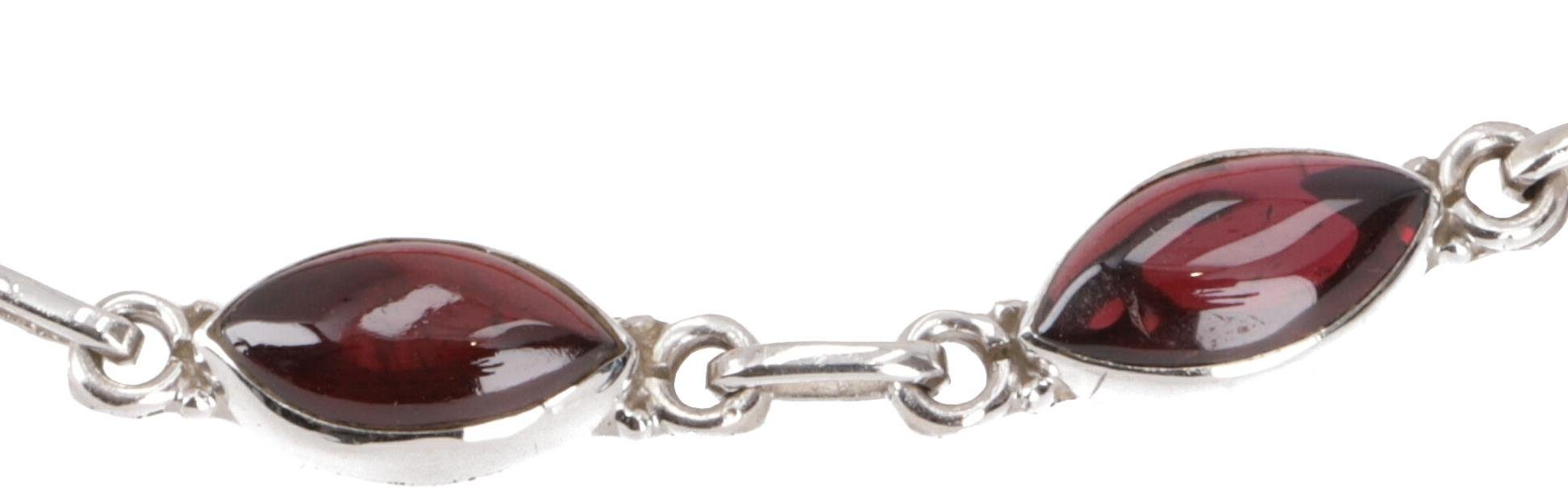 Guru-Shop Armreif Indisches Boho Silber Armband - Granat