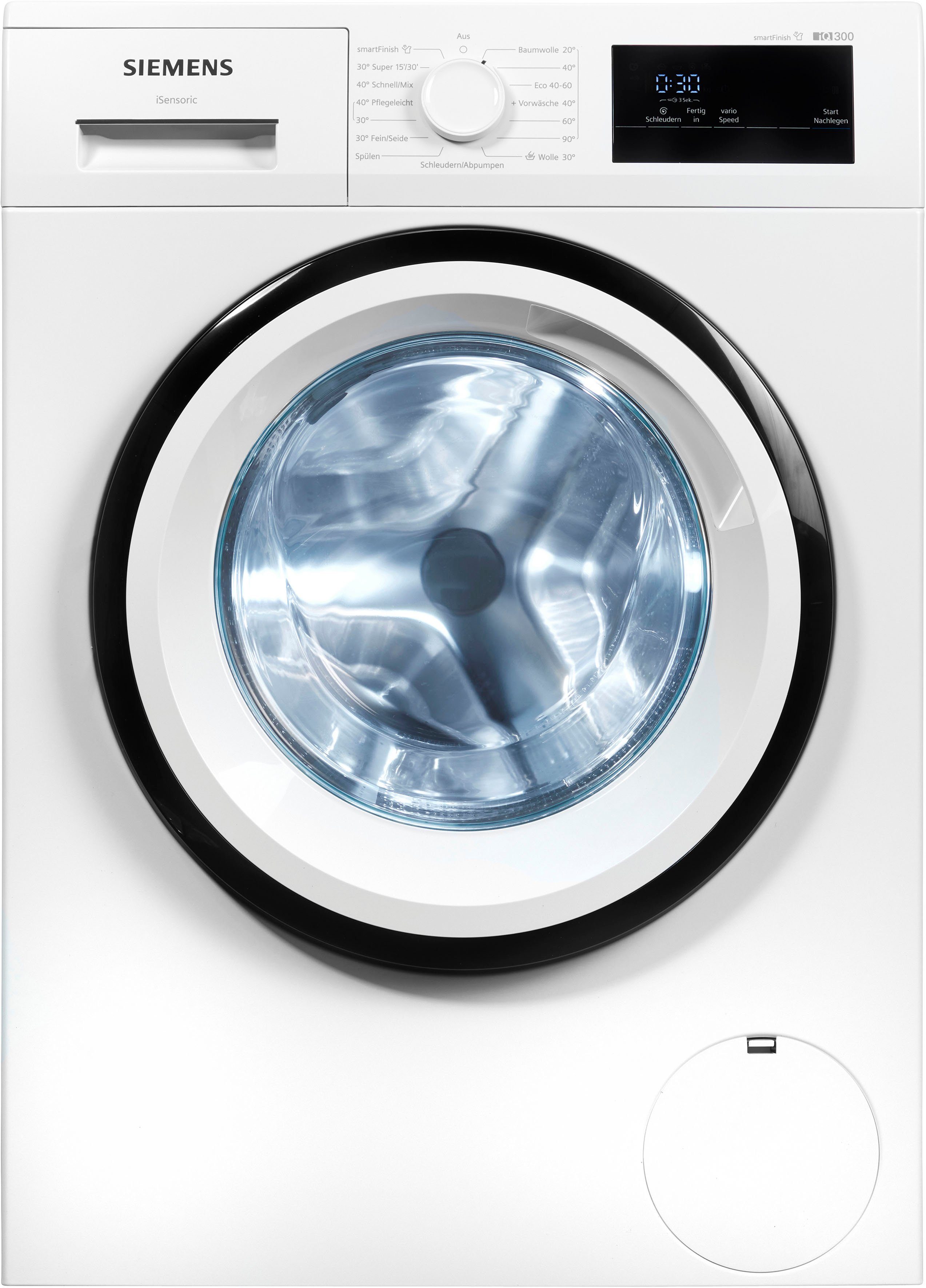 kg, Knitterfalten Dampf U/min, iQ300 – 8 SIEMENS smartFinish Waschmaschine WM14N0A4, sämtliche glättet 1400 dank