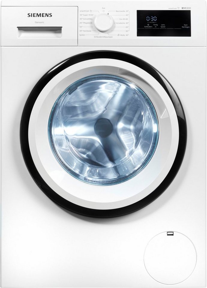 SIEMENS Waschmaschine iQ300 WM14N0A4, 8 kg, 1400 U/min, smartFinish –  glättet dank Dampf sämtliche Knitterfalten