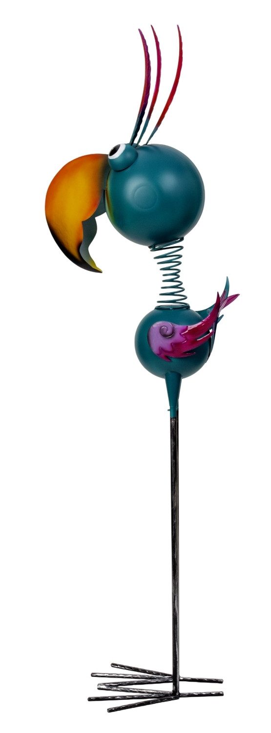 MF Gartenfigur Gartendeko Metall Vogel XL bunt stehend Marivo 129 cm, (1 St) – Bild 4 von 4