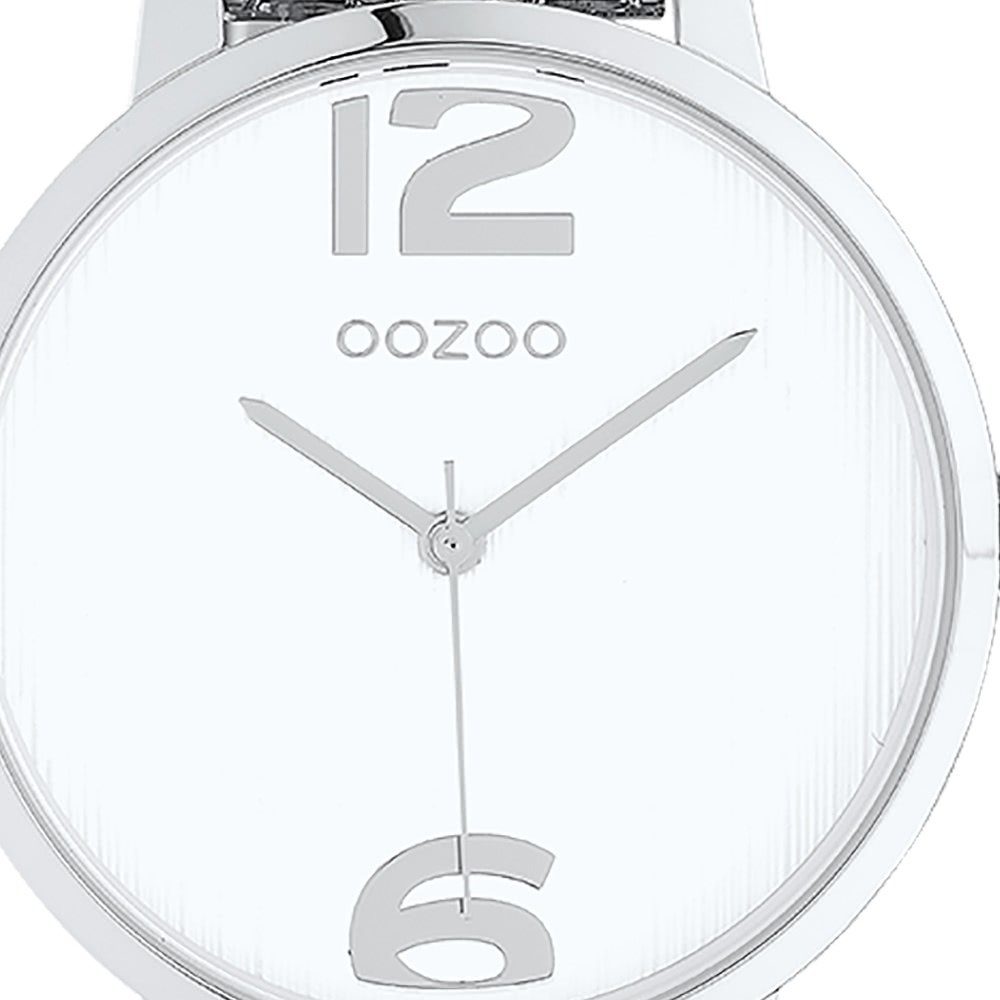 OOZOO Quarzuhr Oozoo Unisex Damen, rund, Edelstahlarmband, Armbanduhr silber Elegant-Style Herrenuhr Analog, (ca. 38mm)