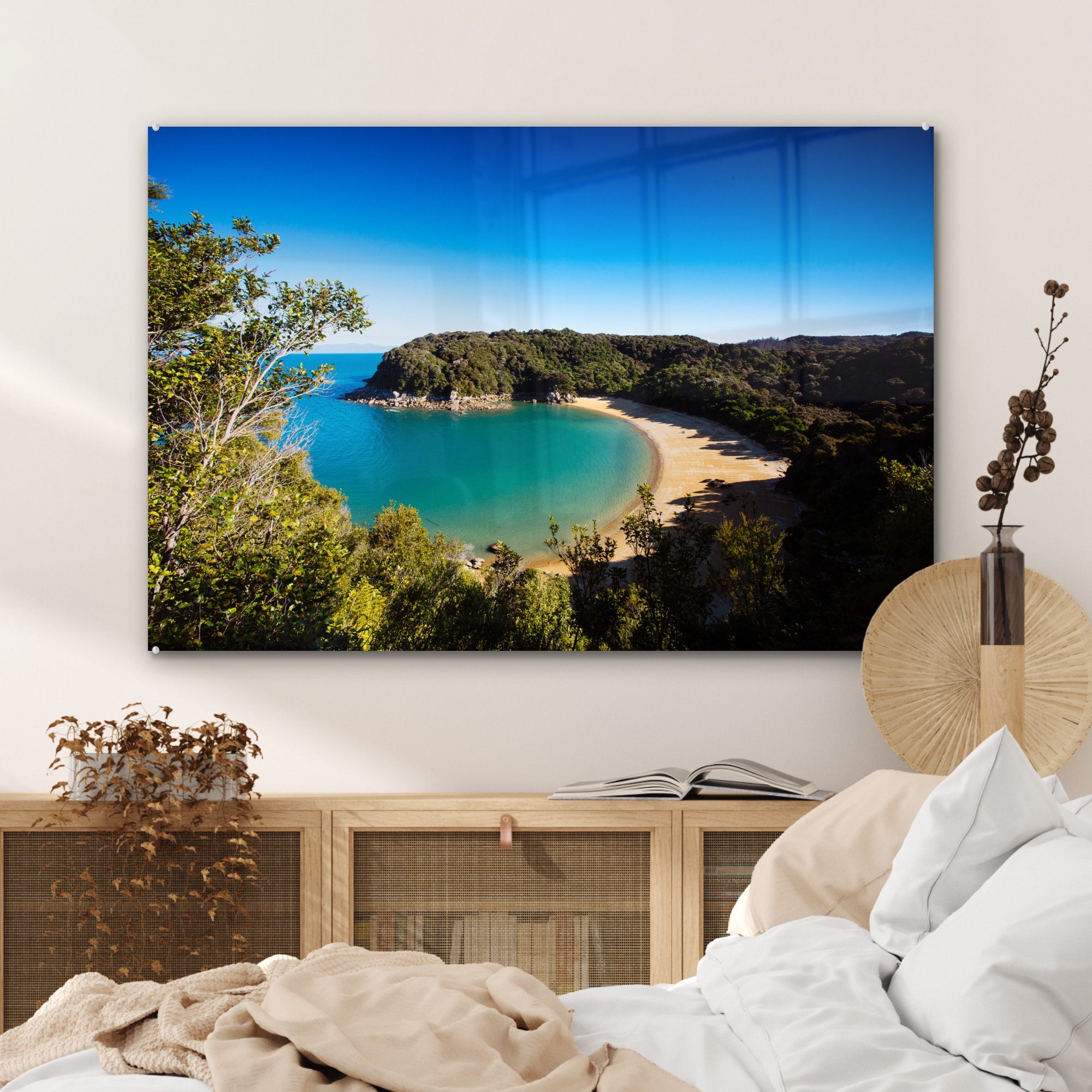 & Acrylglasbilder MuchoWow (1 Tasman strahlend Acrylglasbild bei Schlafzimmer blauem Nationaler St), Himmel, Wohnzimmer Abel