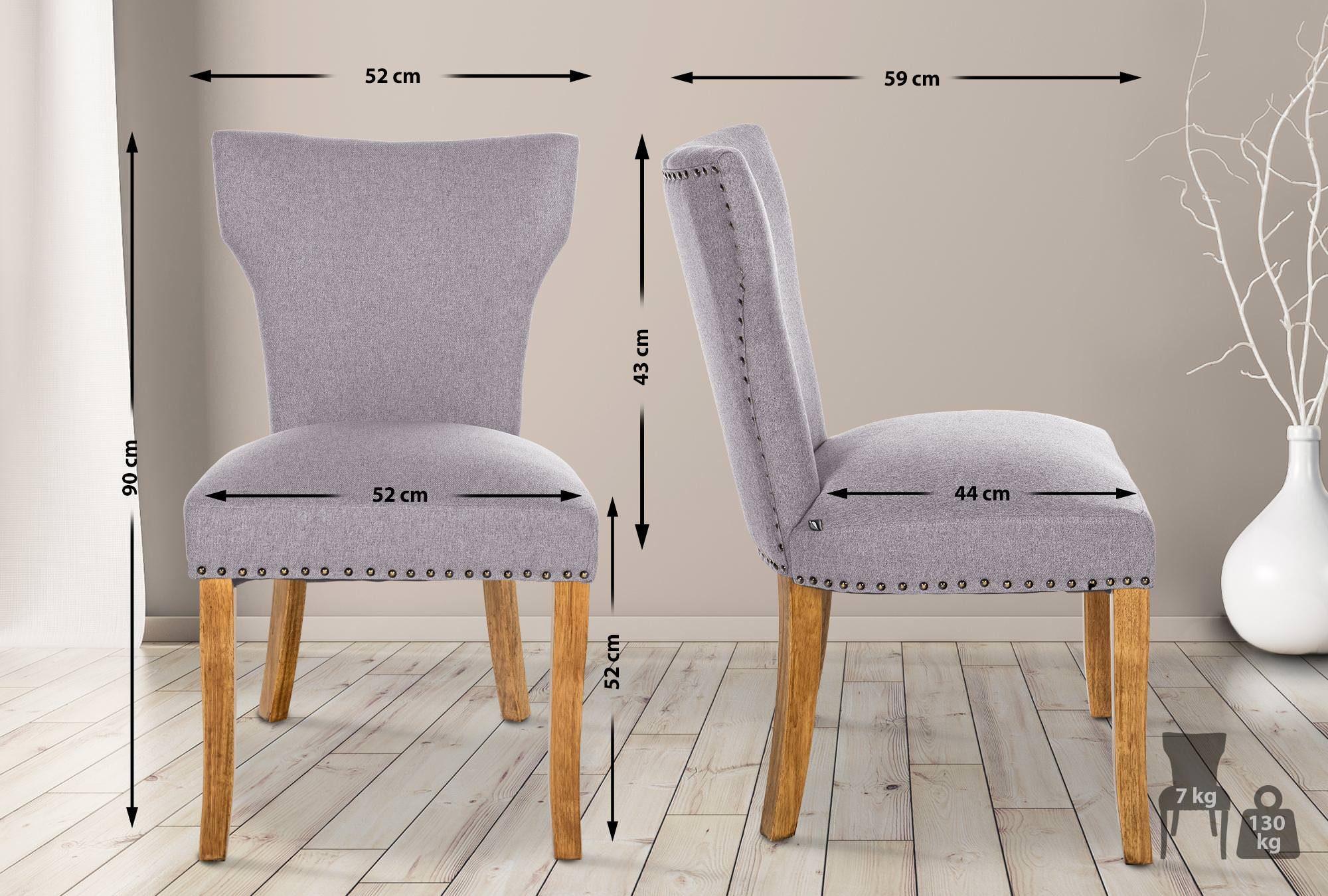 CLP Esszimmerstuhl Zadar (2er Set), Stoffbezug günstig online kaufen