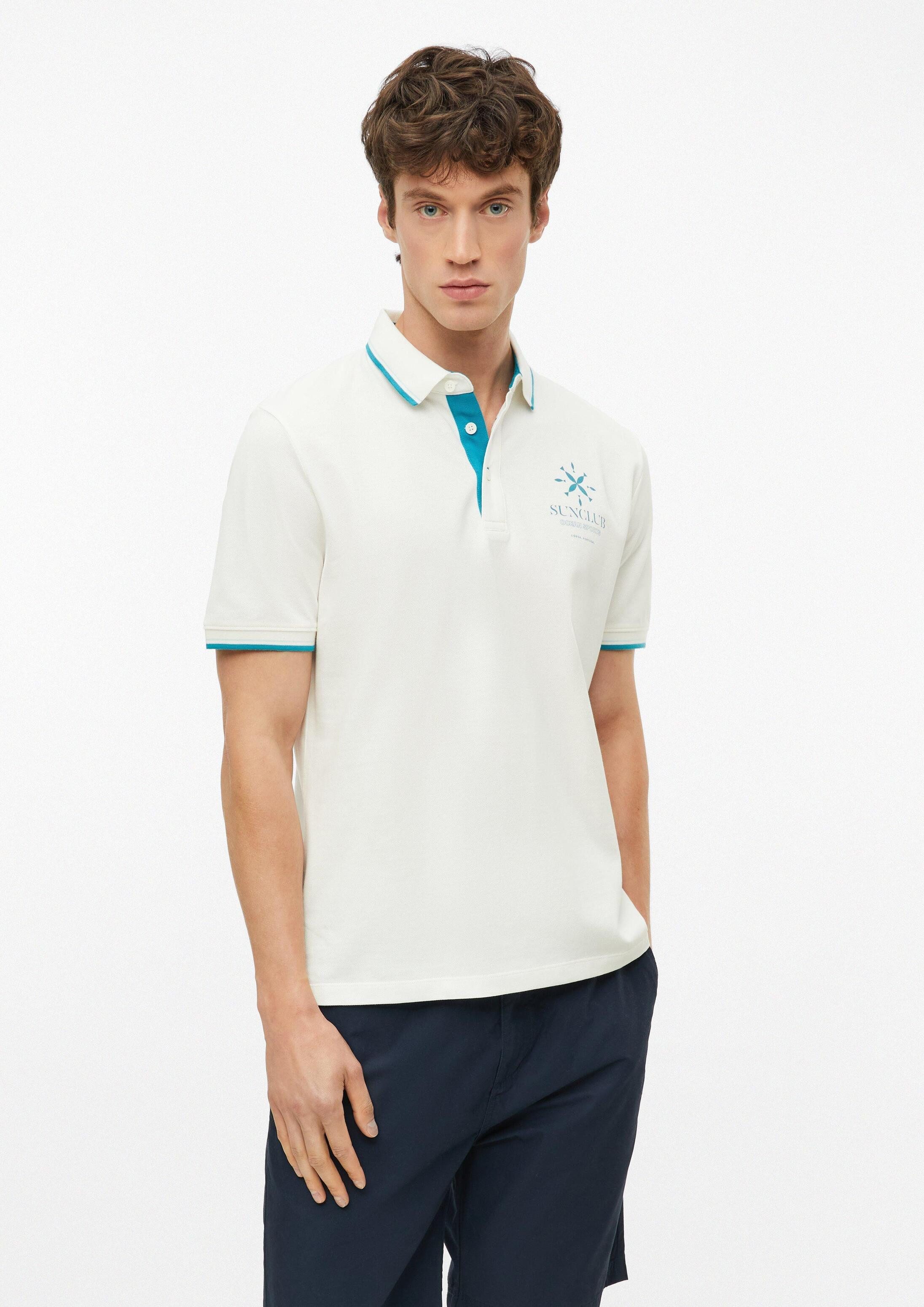 s.Oliver Kurzarmshirt Polo-Shirt Poloshirt aus Baumwollpiqué mit Kontrast-Details