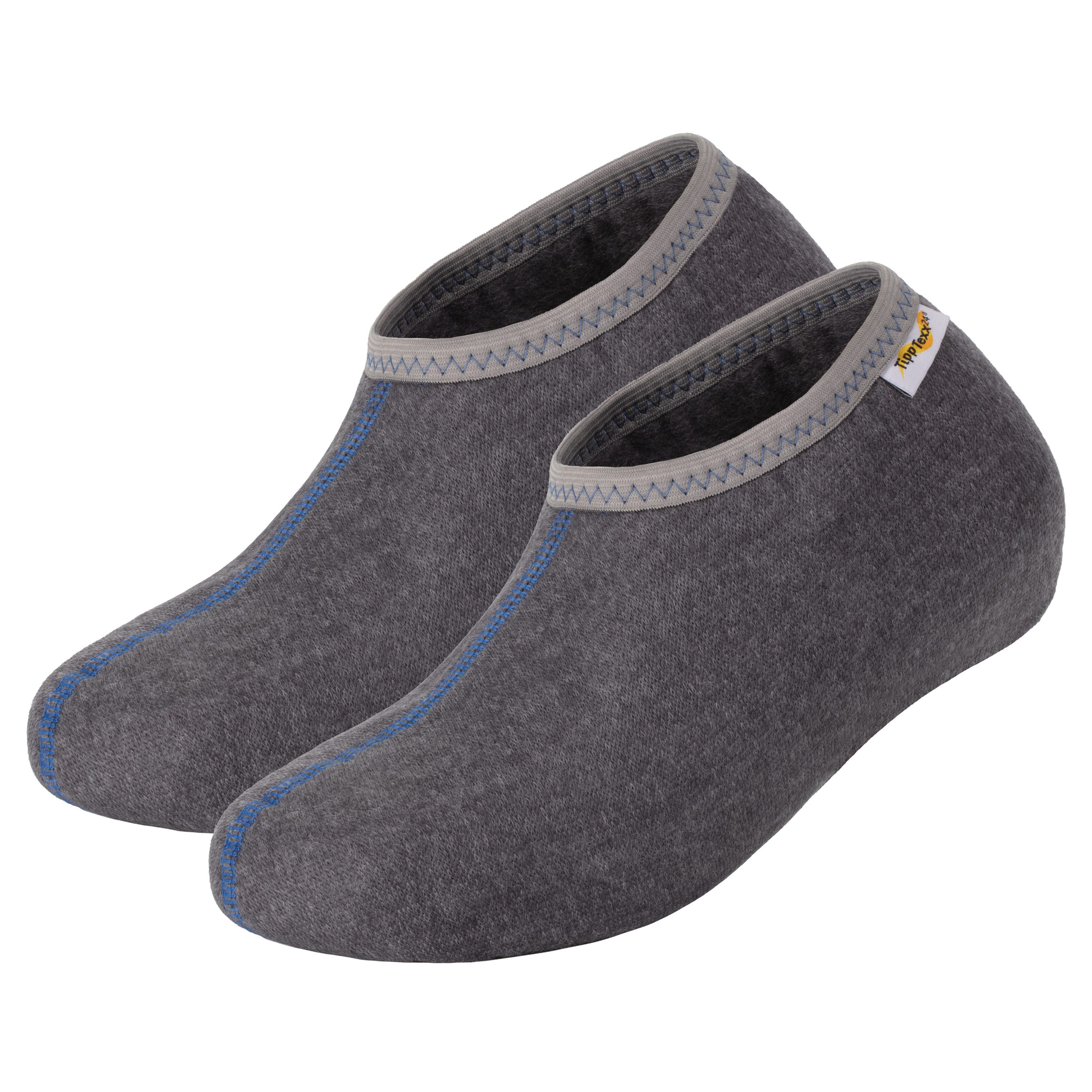 TippTexx 24 Socken 2 Paar warme Stiefelsocken, Grau mit Wolle, Roßhaarsocke günstig online kaufen