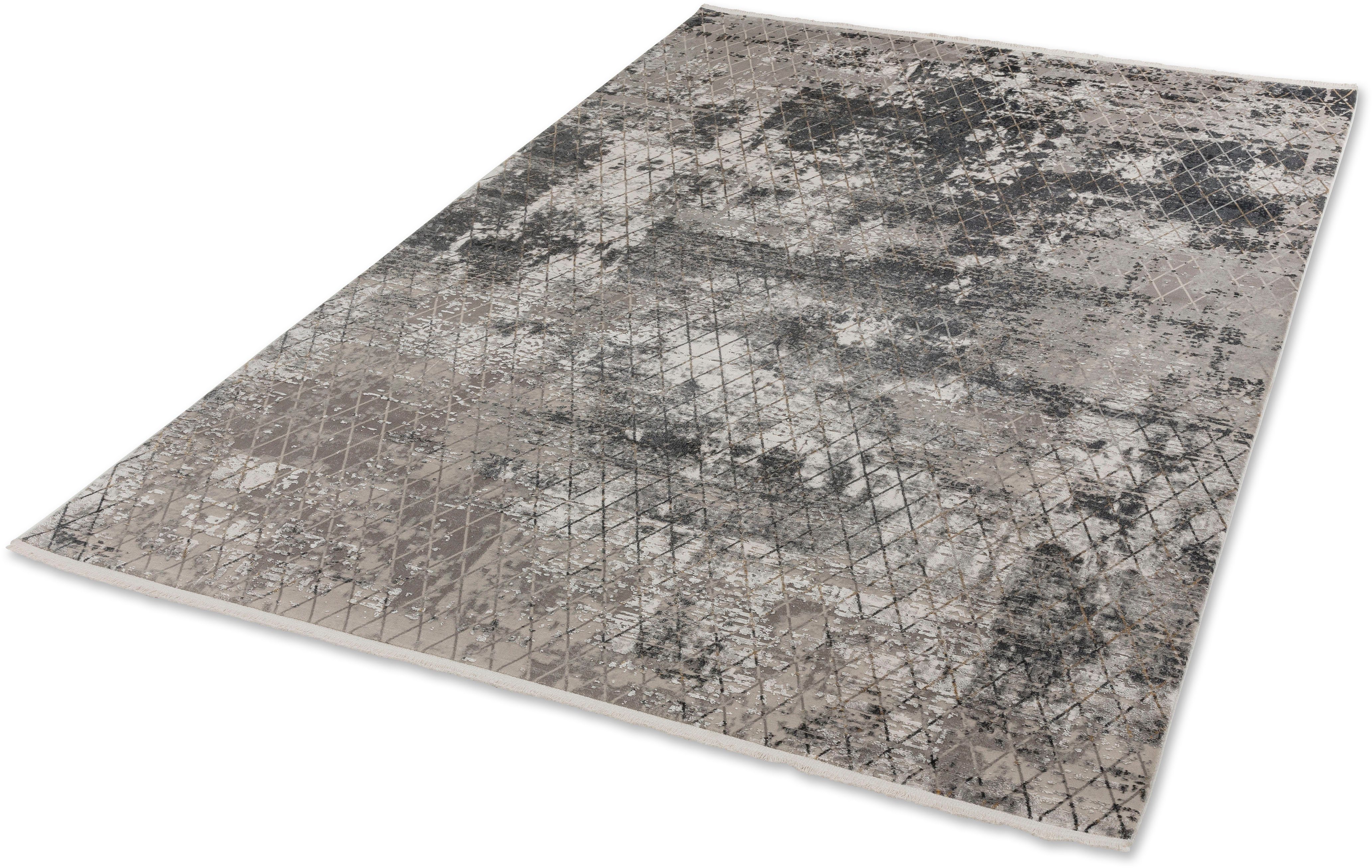 Viskoseteppich Glanz, Teppich SCHÖNER mit rechteckig, 7 mm, Wohnzimmer WOHNEN-Kollektion, Höhe: Vision 212,