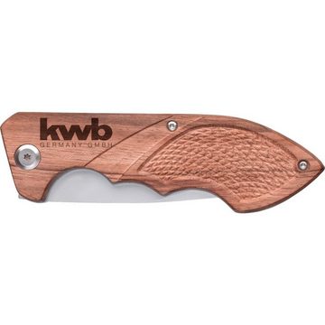 kwb Taschenmesser Kleines Klapp-Jagdmesser mit Holzgriff