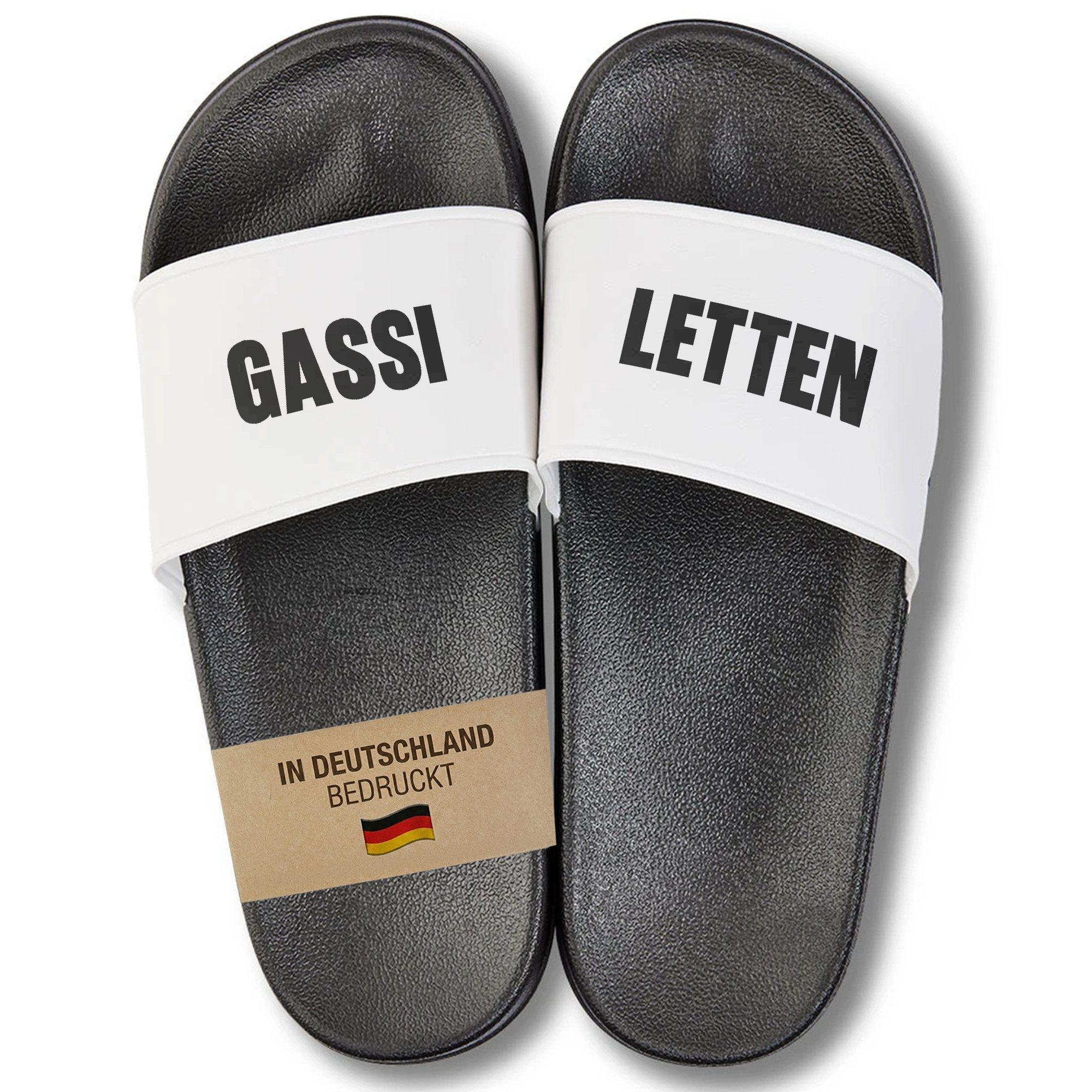 22Feels Geschenk Hundebesitzer Badelatschen Gassiletten Männer Frauen Badepantolette IN DEUTSCHLAND BEDRUCKT
