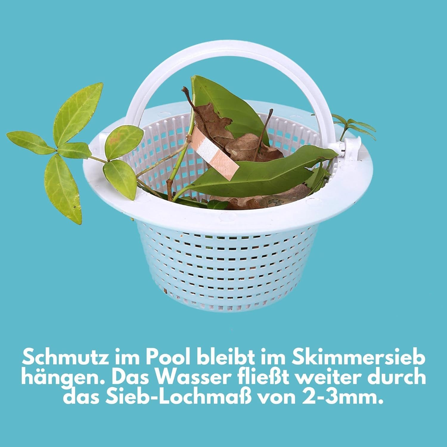 Amapool Poolschlauch Amapool Skimmerkorb zum einfachen entfernen von Verschmutzungen im Poo, (1 St), Amapool Skimmer Korb 16cm I Ersatzkorb für Standard Skimmer – Bild 5 von 5