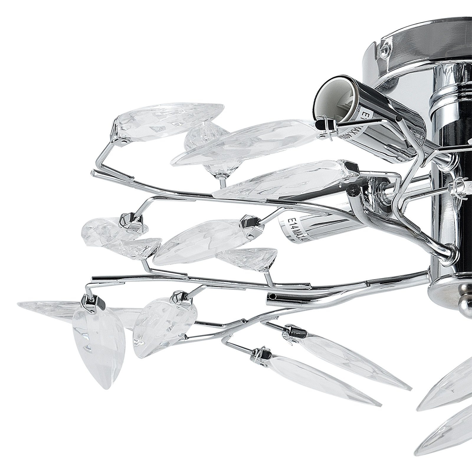 lux.pro Deckenleuchte, ohne Leuchtmittel, »Kira« Deckenlampe mit leuchtenen Zierblättern- 4x E14