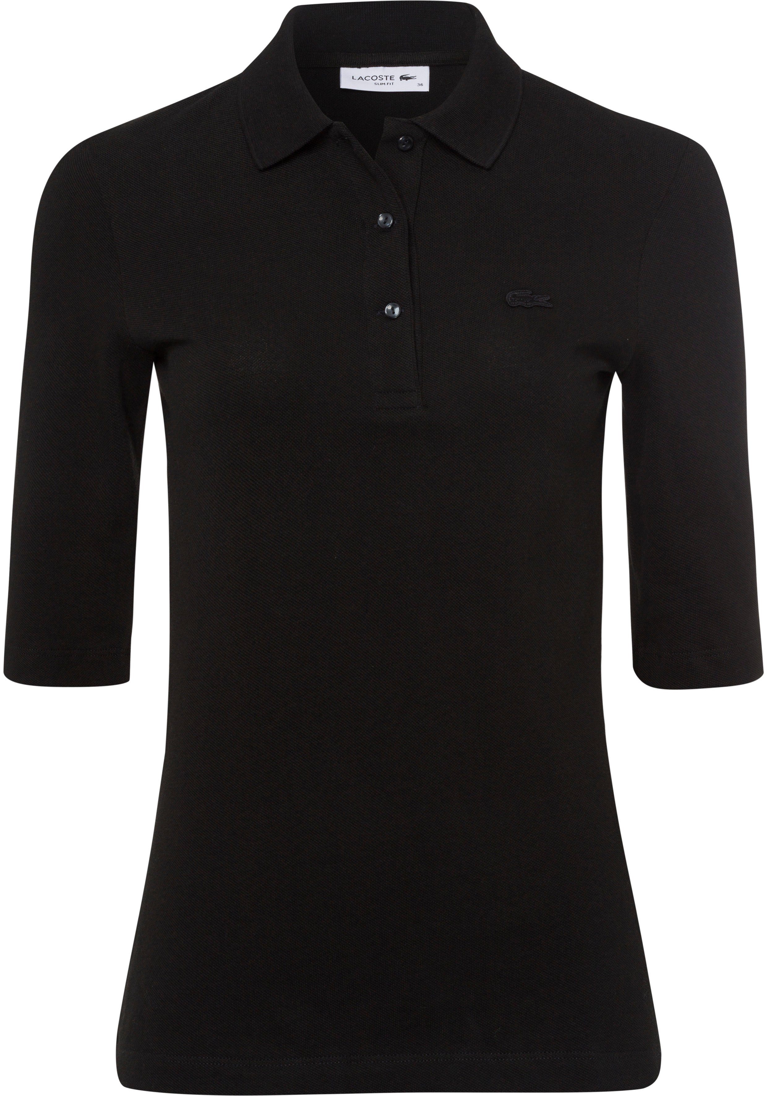 Lacoste Poloshirt mit tonigem Brust der Logo auf schwarz