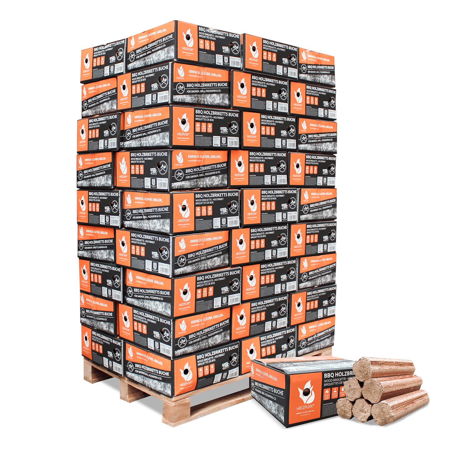 HEIZFUXX Holzbriketts, 972 kg, (Palette, 54-St) günstig online kaufen