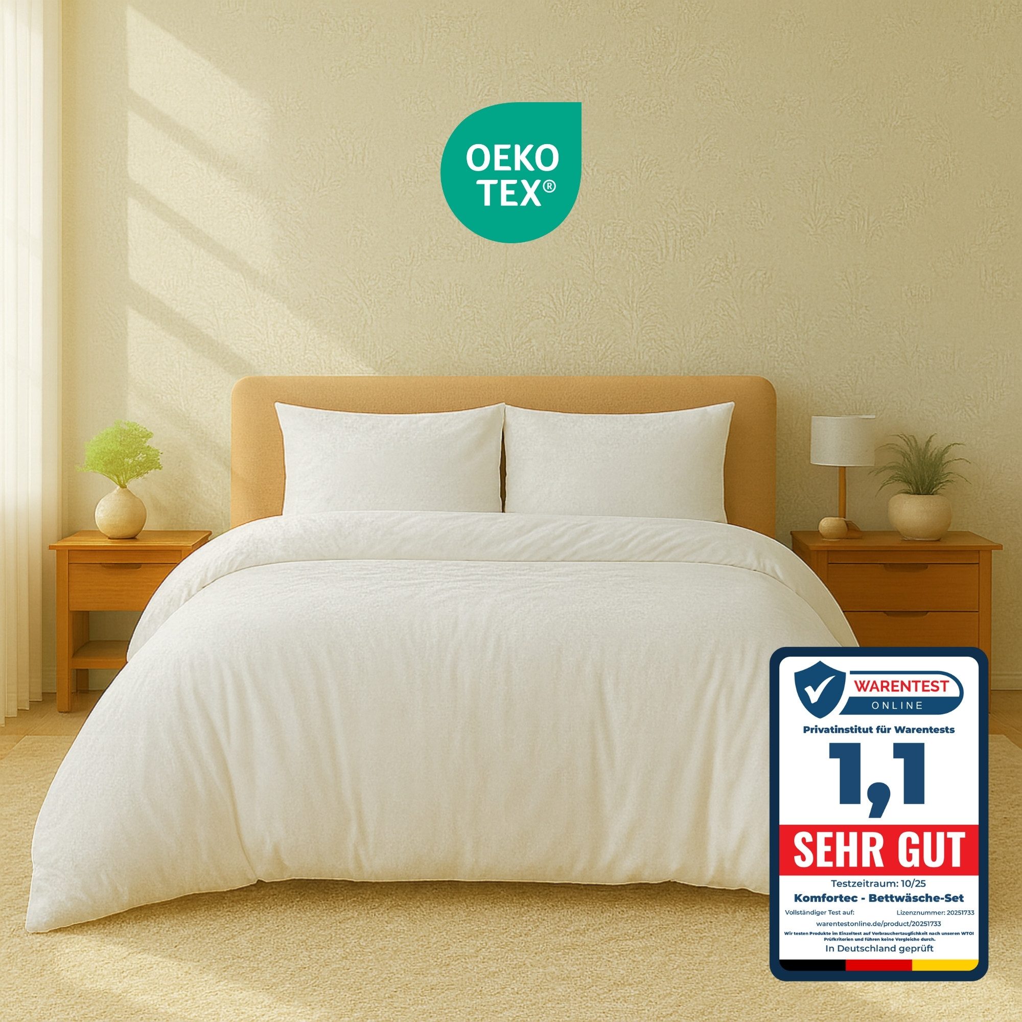 Komfortec Bettwäsche Premium, 135 x 200 bis 220 x 240 cm, 6 verschiedene Größen zur Auswahl, gebürstet 100% Mikrofaser, 3 teilig, Superweiches Bettwäsche-Set, Knitterfrei, Atmungsaktiv