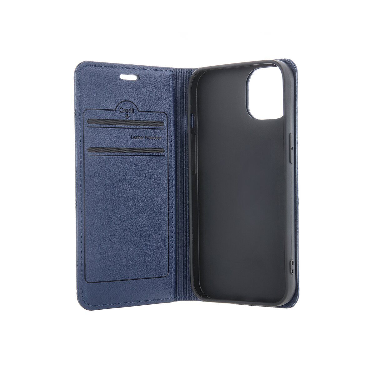 COFI 1453 Handyhülle Smart Caro für Redmi Note 14 Pro/Pro Plus 5G Marineblau 6,67, Kariert mit Kartenfach und Standfunktion