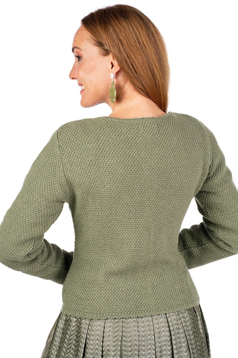 MarJo Trachtenjacke Trachten Strickjacke - VILSECK II - pinie, puderrosa günstig online kaufen