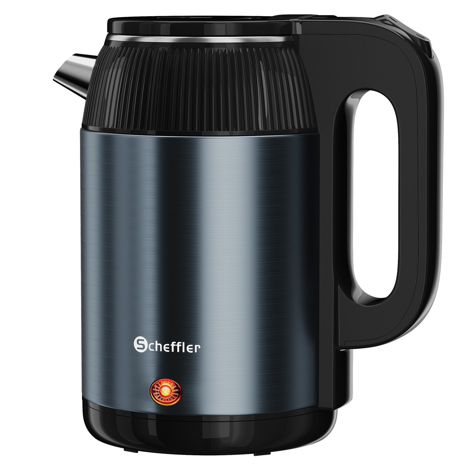 Scheffler Елктрочайники Edelstahl 2,2/3 Liter Teekocher Elektrischer Trockengehschutz, 2.2 l, 1500 W, Schnellkochfunktion, Perfect-pour-Ausgustülle, Fester Фильтры, BPA-frei