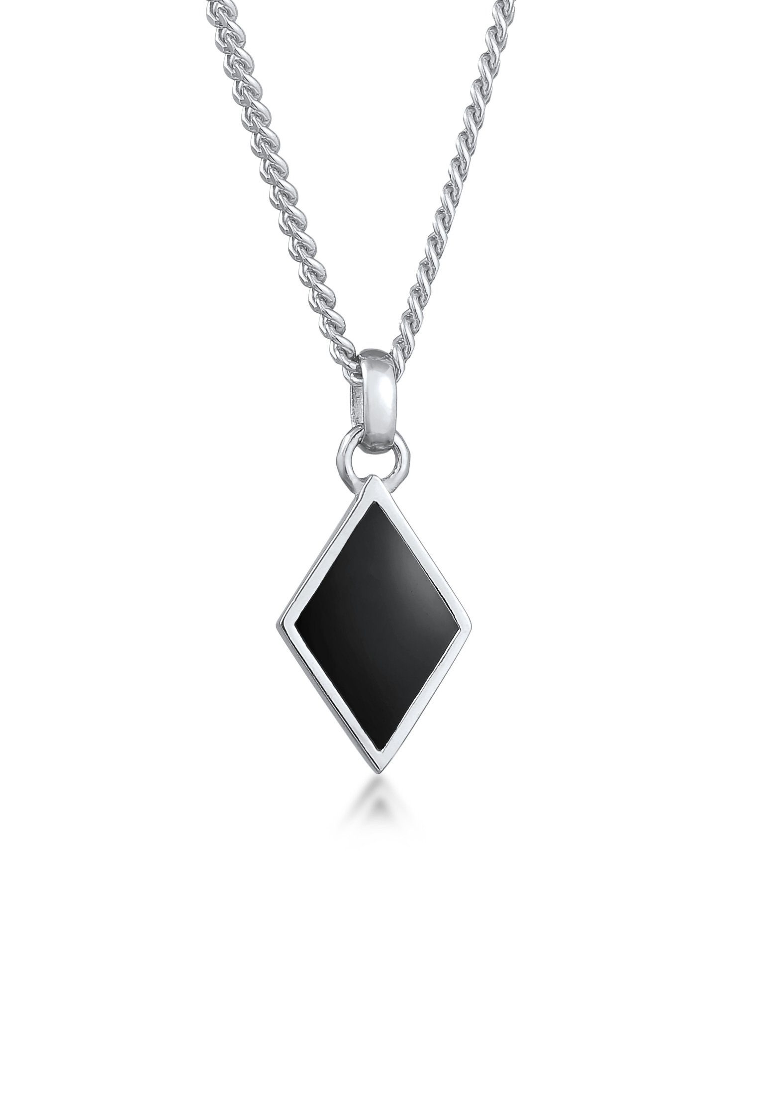 Kette mit Anhänger Raute Emaille Geo Style 925 Silber