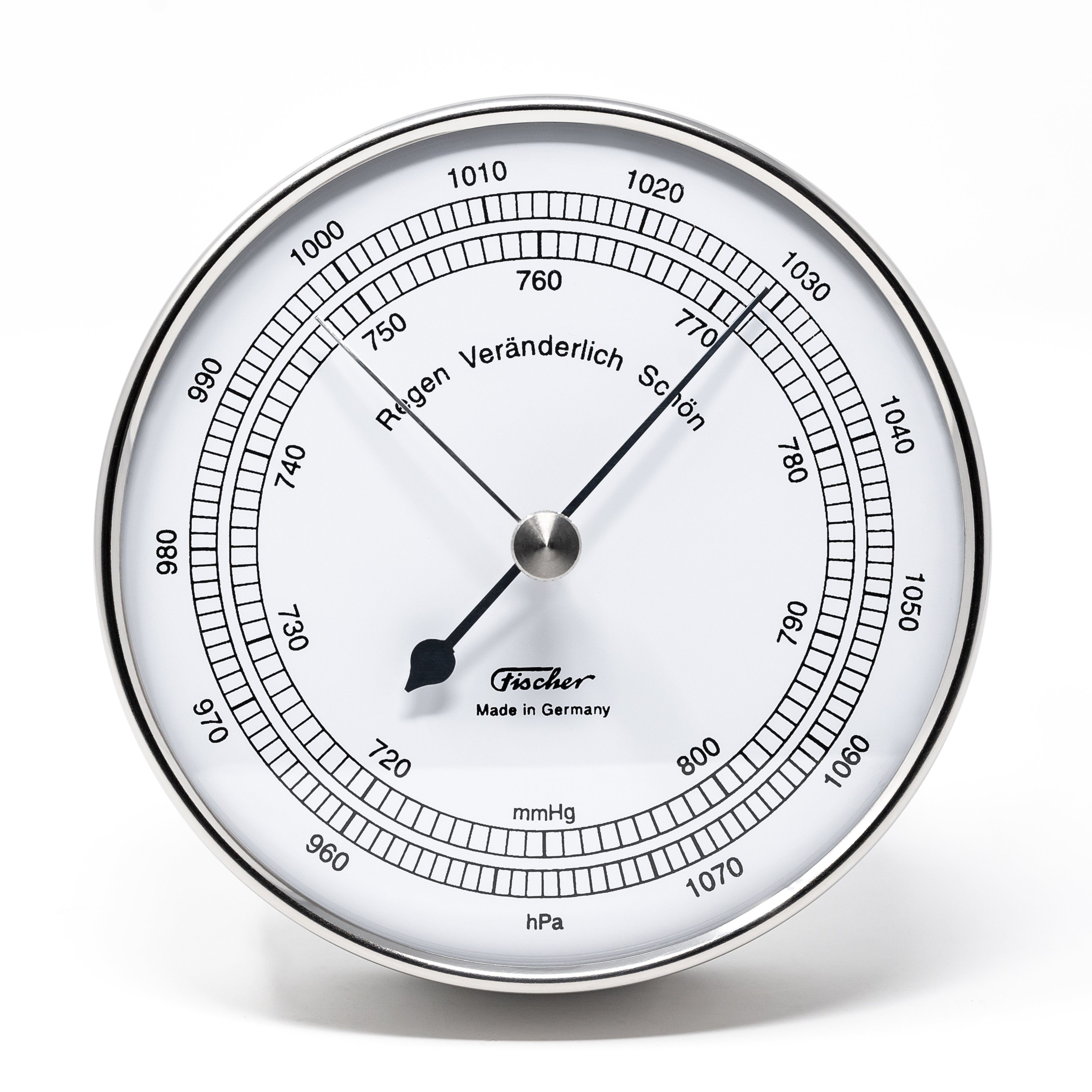 Fischer Fischer 15.01 Barometer 103mm Edelstahl Made in Germany Außenwetterstation