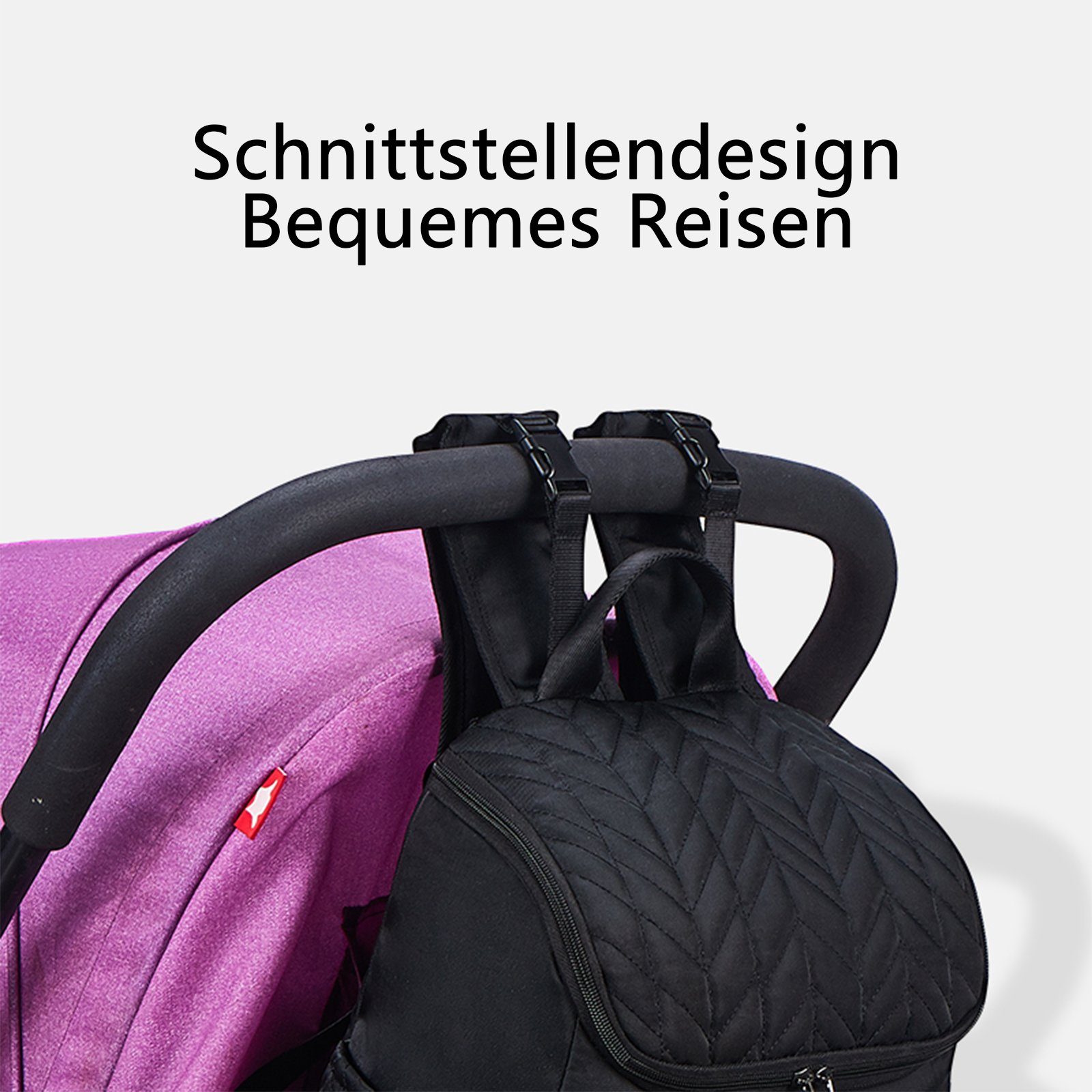 wasserabweisend Wickelrucksack Wickelauflage Baby Schwarz Milchfläsche Rucksack (Windeln Babytasche, Tasche Kinderwagengurte mit Multifunktions-Babytaschen Multifunktional, REDOM Schnullerhalter Babyflasche mobiler tragbarer Wickeltasche mit Rucksack Flaschenhalter, Wickelrucksack),