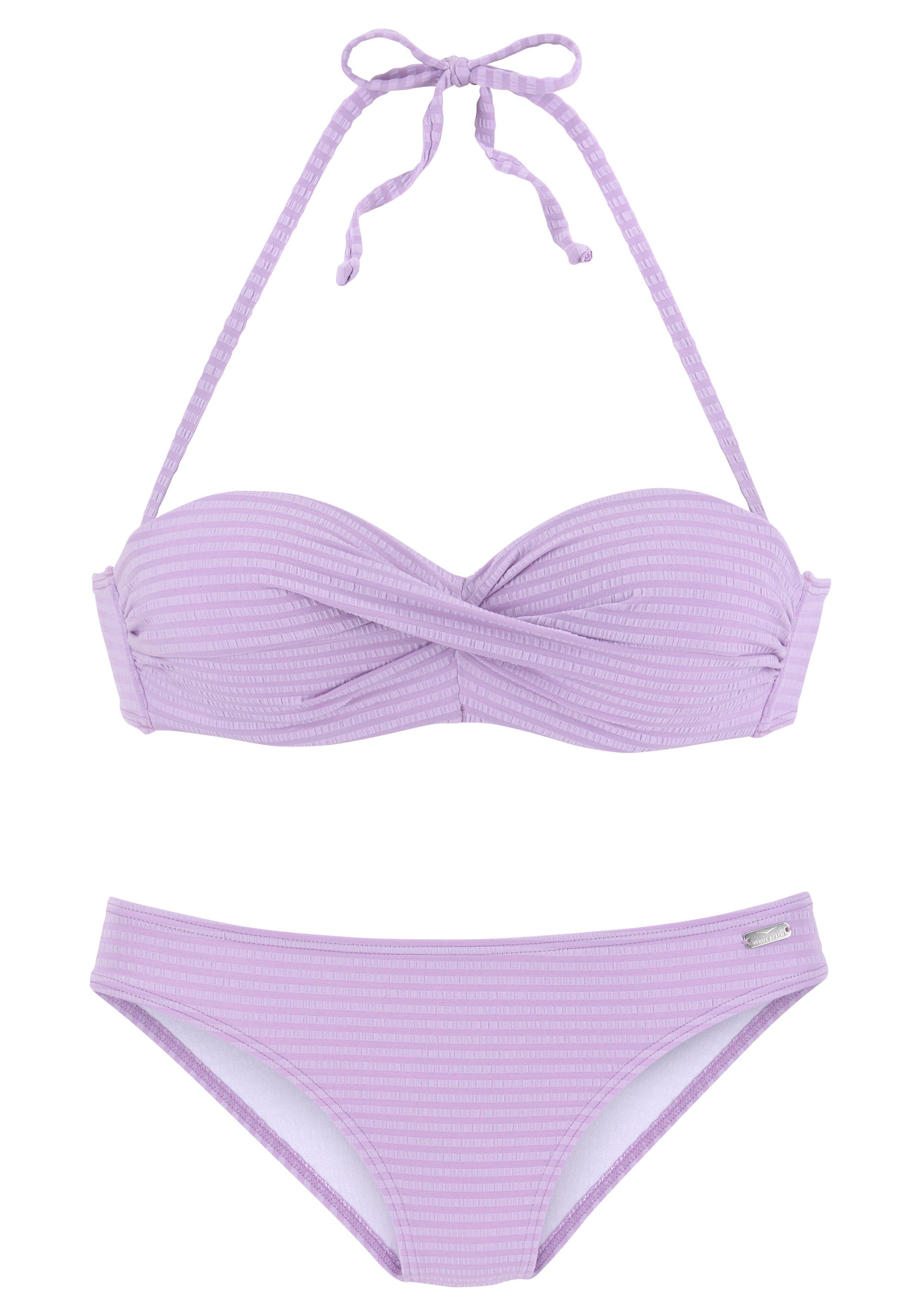 Venice Beach Bügel-Bandeau-Bikini aus edler Strukturware günstig online kaufen