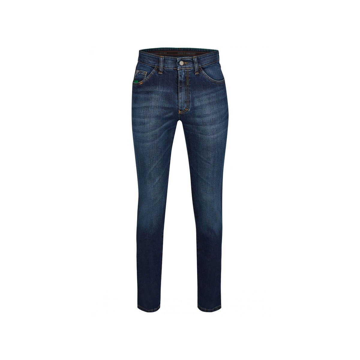 Hinrichs 5-Pocket-Jeans uni (1-tlg) mittelblau (144)