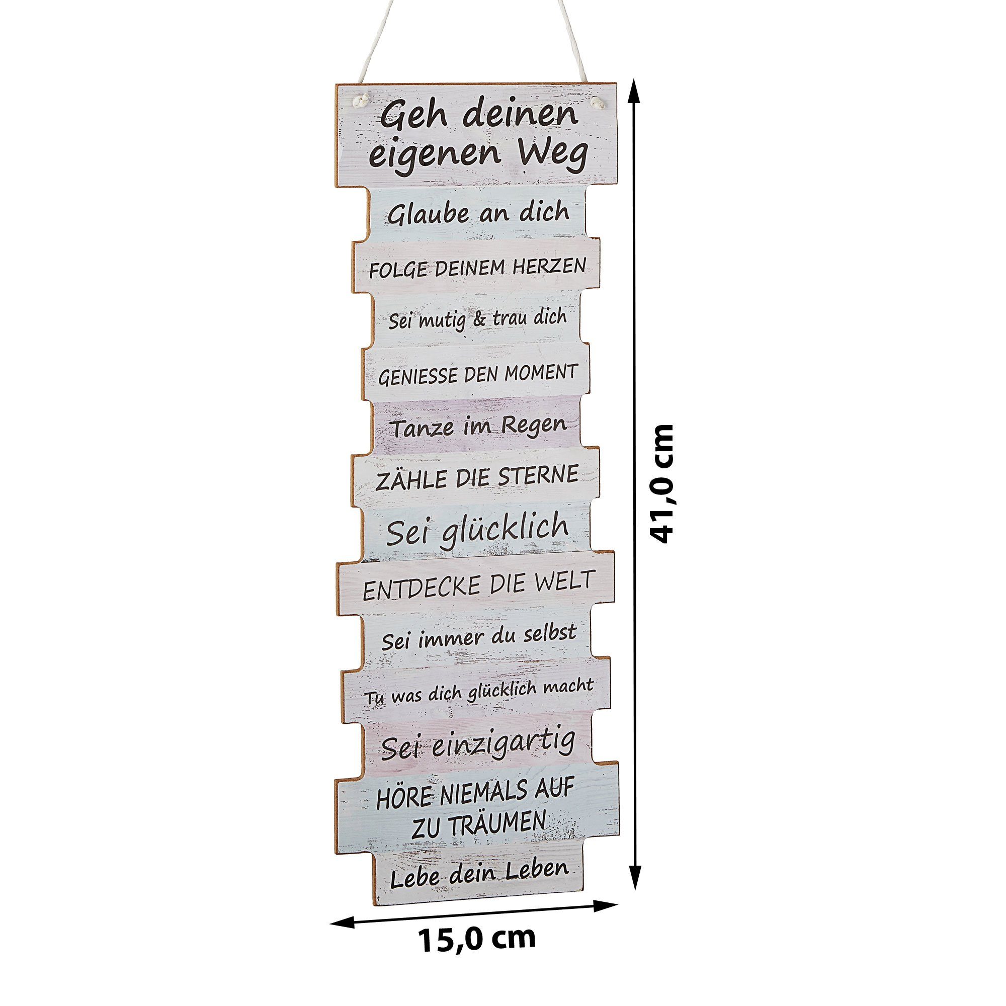 CEPEWA Kunstdruck Plankenschild Lebenseinstellung 15x41x0,6cm, Lebenseinste günstig online kaufen