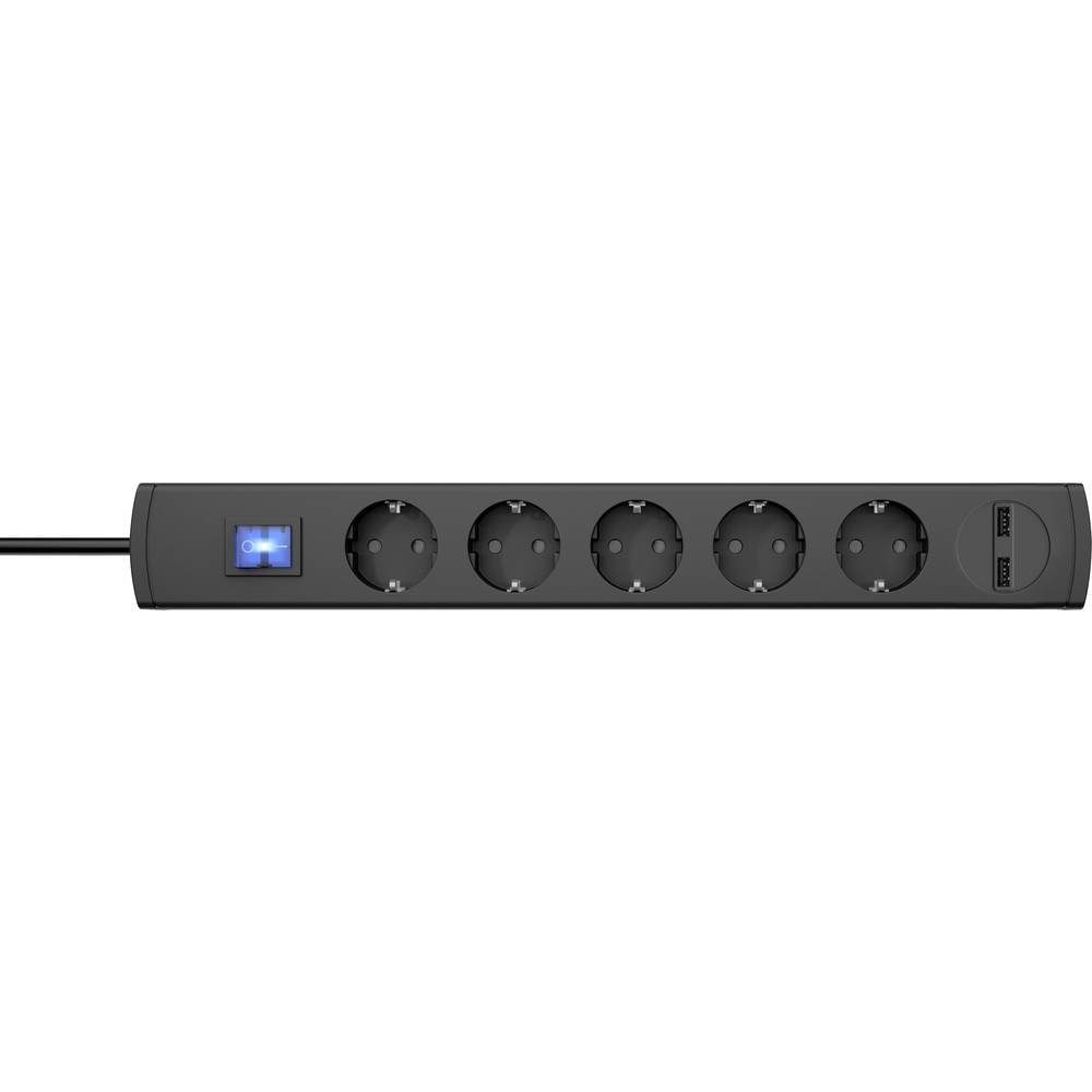 Kopp UNOversal Plus, USB Steckdosenleiste, erhöhter mit 2x 5-fach, Berührungsschutz, USB