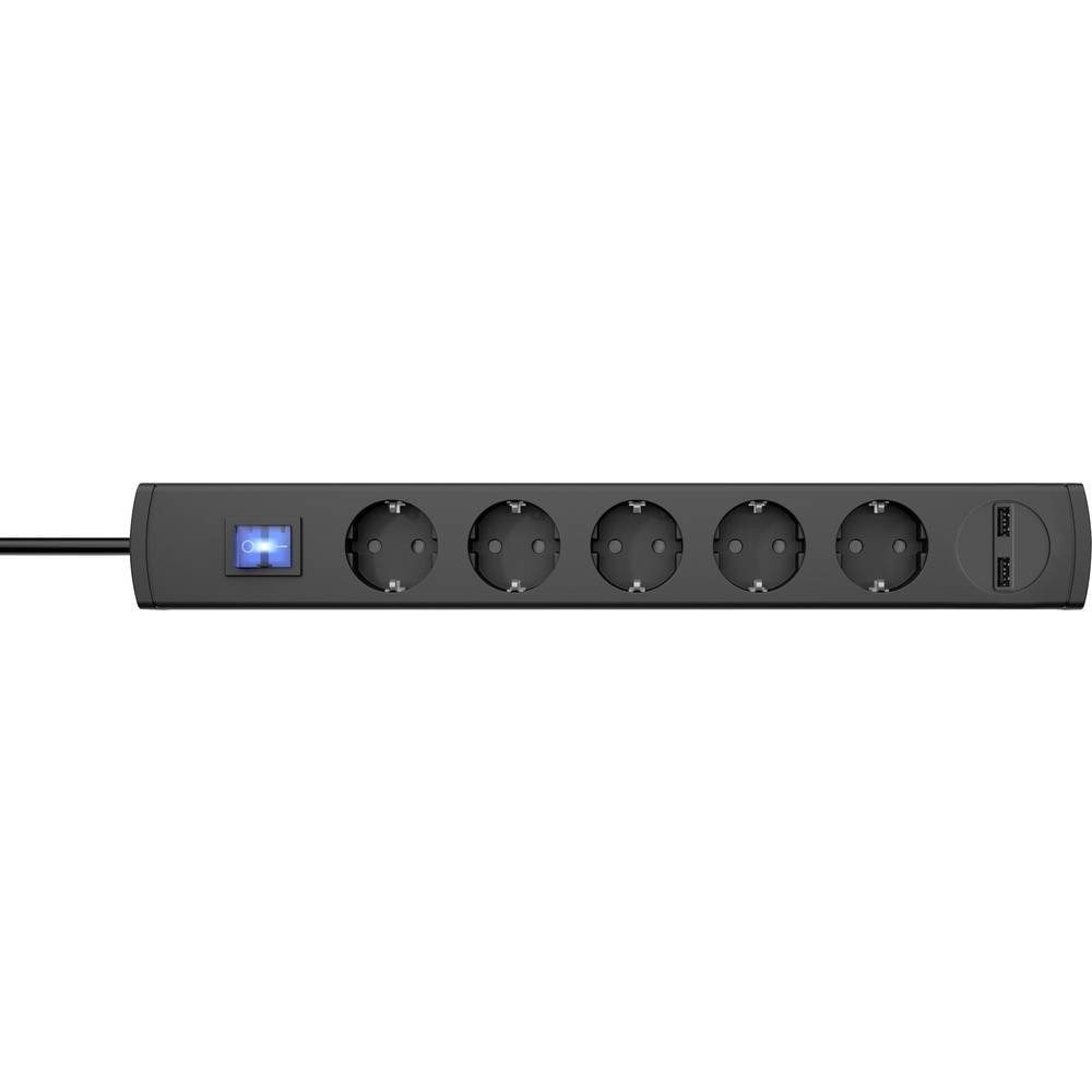 Kopp UNOversal Plus, 5-fach, 2x USB 233605003 Steckdosenleiste, erhöhter Berührungsschutz, mit USB