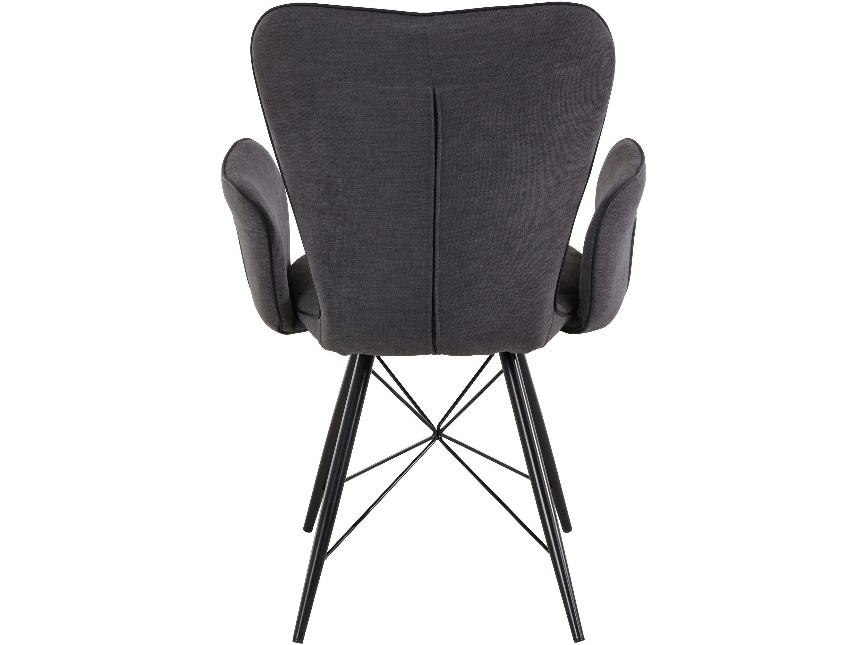 loft24 Esszimmerstuhl Vidal (Set, 2 St), Bezug aus Webstoff, Armlehnstuhl, Metallgestell