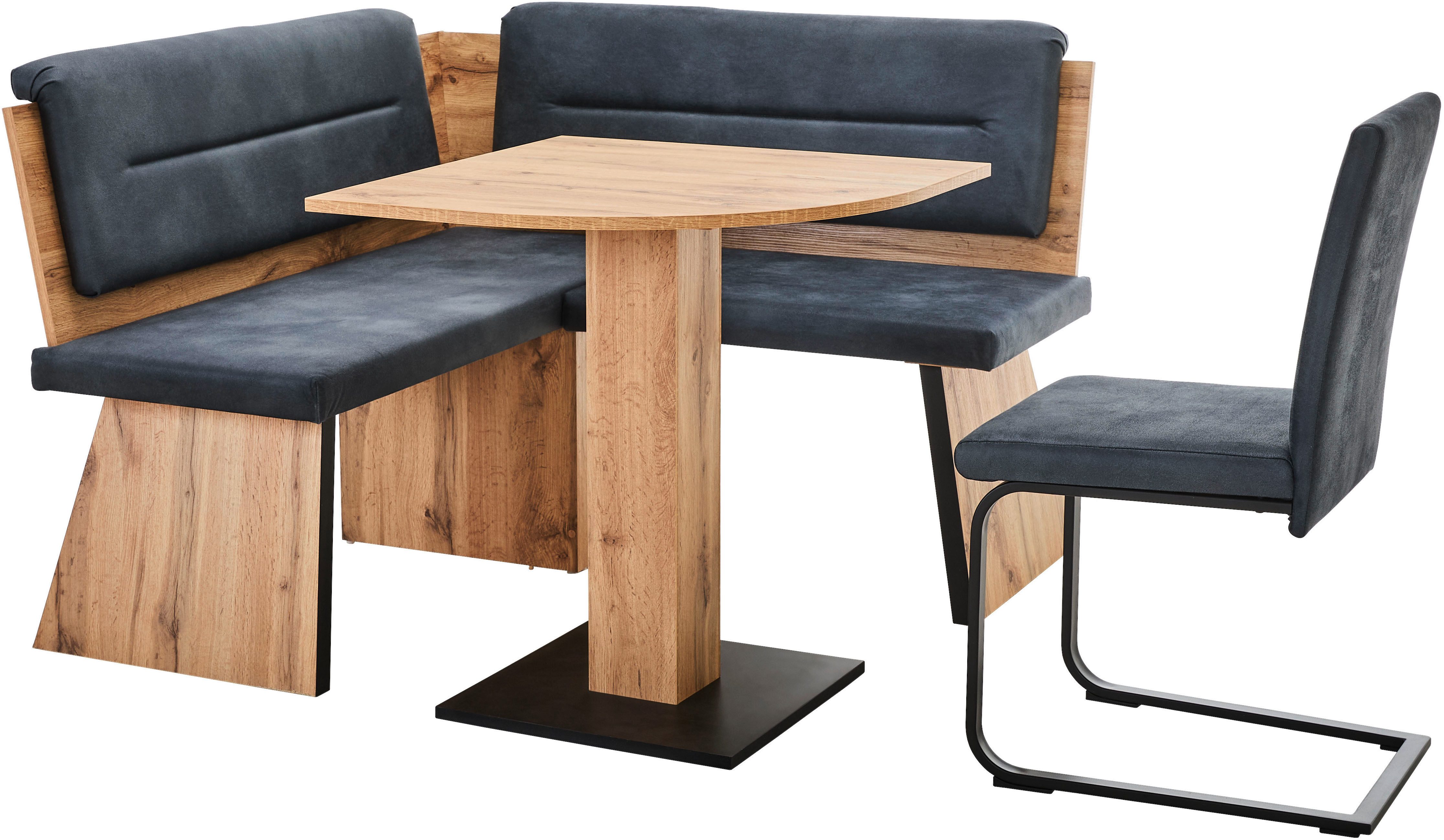 massivline&more Eckbankgruppe Treviso, (3-tlg), besteht aus Tisch, Eckbank, Freischwinger