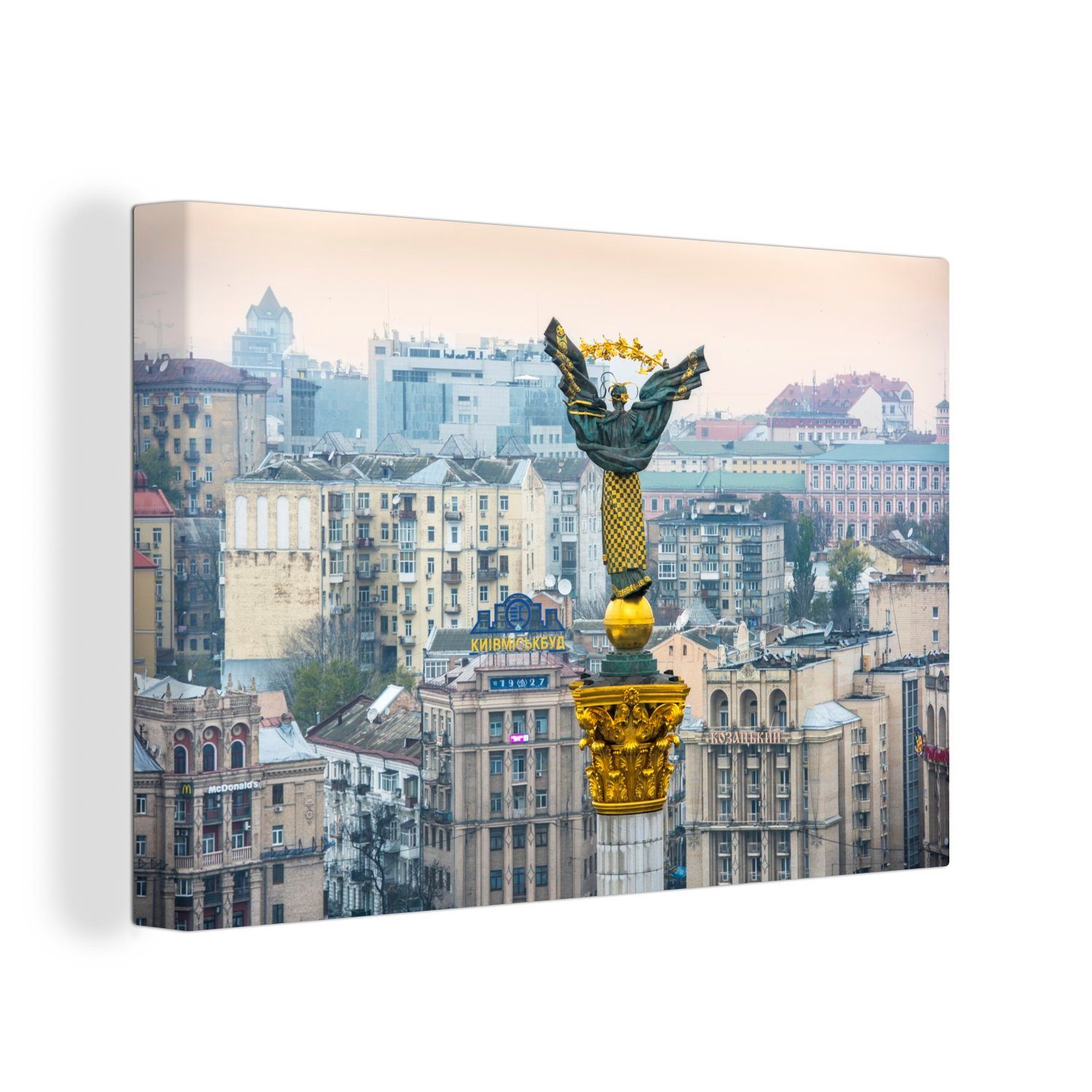 OneMillionCanvasses® Leinwandbild Kiew - Stadt - Monument, (1 St), Wandbild Leinwandbilder, Aufhängefertig, Wanddeko, 30x20 cm