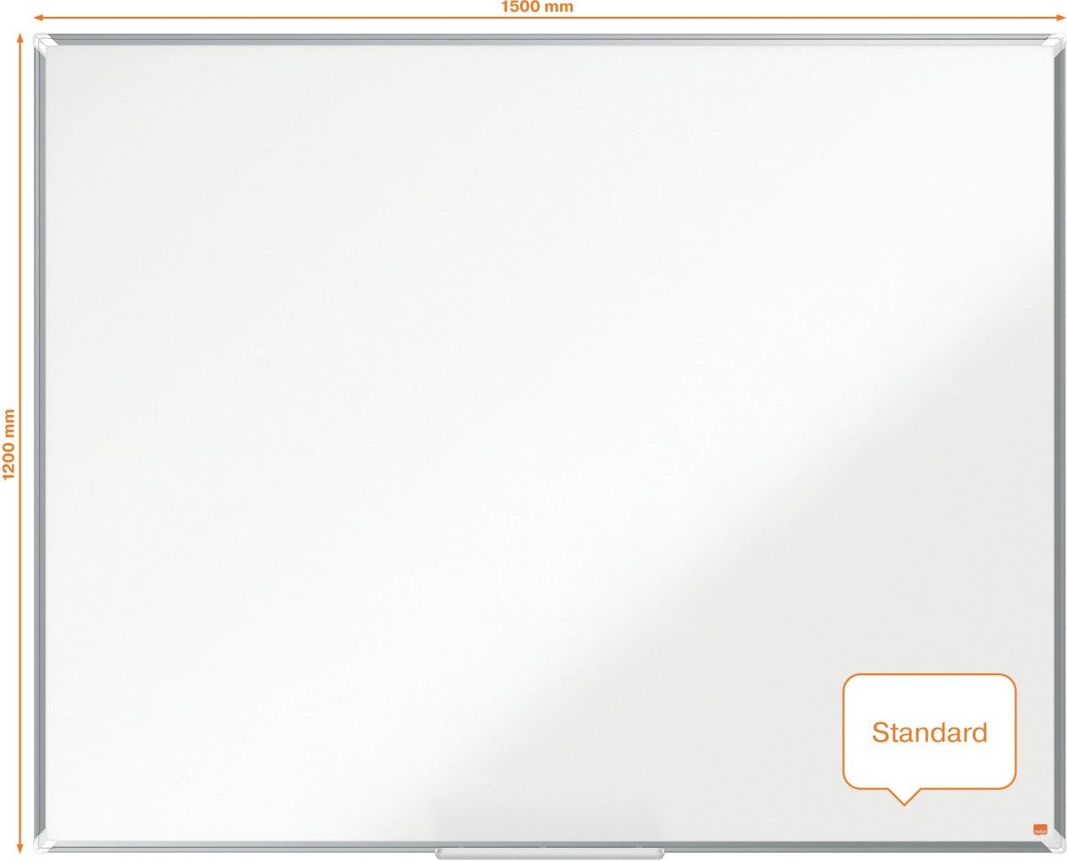 NOBO Magnettafel Whiteboard Premium Plus Emaille magnetisch Aluminiumrahmen 1500x1200mm