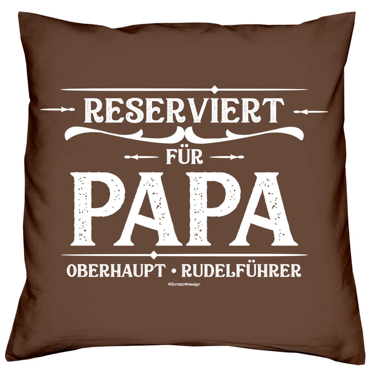 Papa, Dekokissen Weihnachten Urkunde Papa für Geburtstag Soreso® Geschenke den Weltbesten braun Vatertag Kissen für Reserviert &