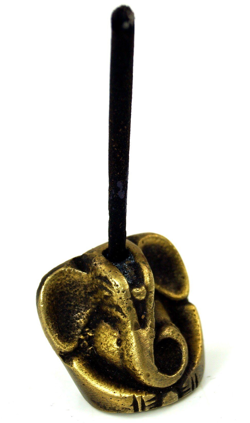 Guru-Shop Räucherstäbchen-Halter Räucherstäbchenhalter Ganesh aus Messing - 2,5 cm