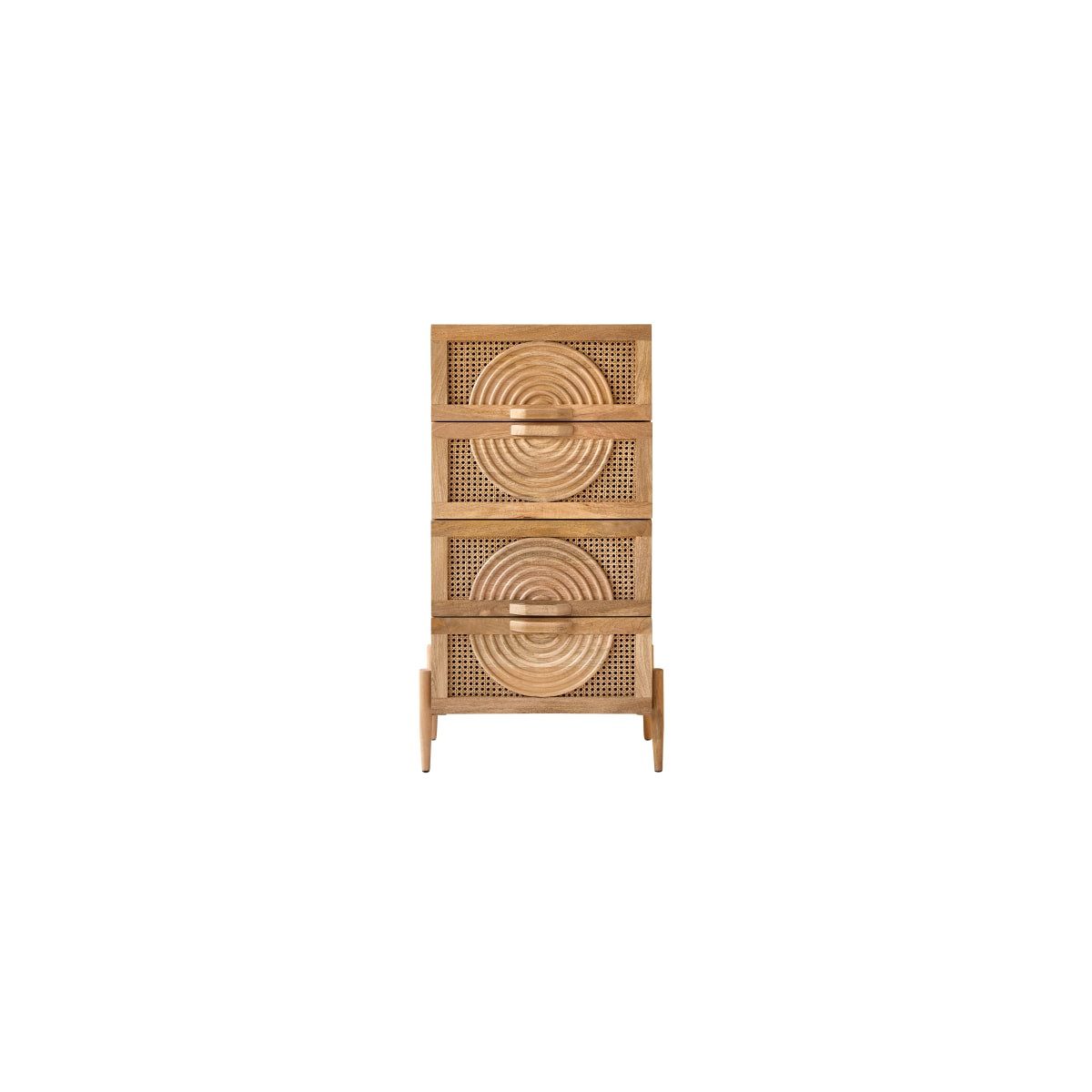Tikamoon Kommode Kommode Sina aus massivem Mangoholz und Rattan