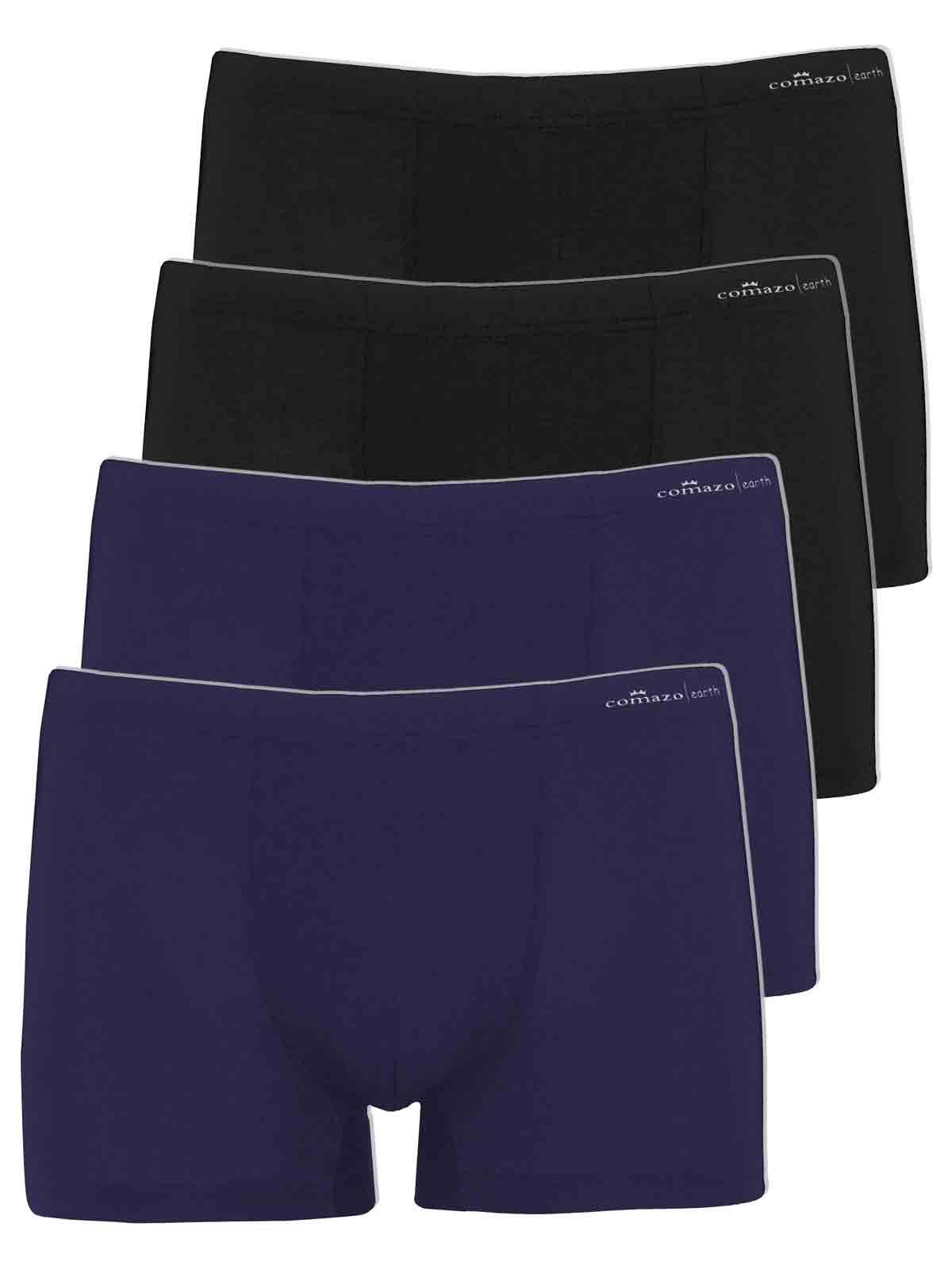 COMAZO Retro Pants 4er Pack Herren Pants ohne Eingriff (Spar-Set, 4-St) Vegan marine-schwarz