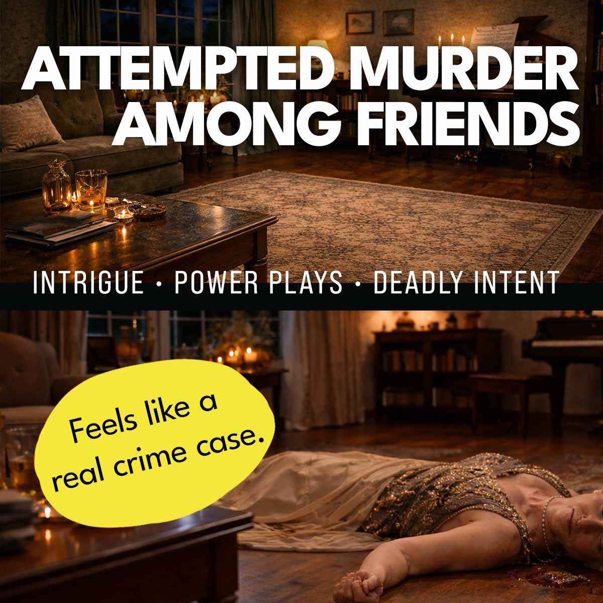 MAGNIFICUM Spiel Detective Game / Crime Game for Adults, ATTEMPTED MURDER : The Hostess : Friends, Secrets & a Deadly Poisoning