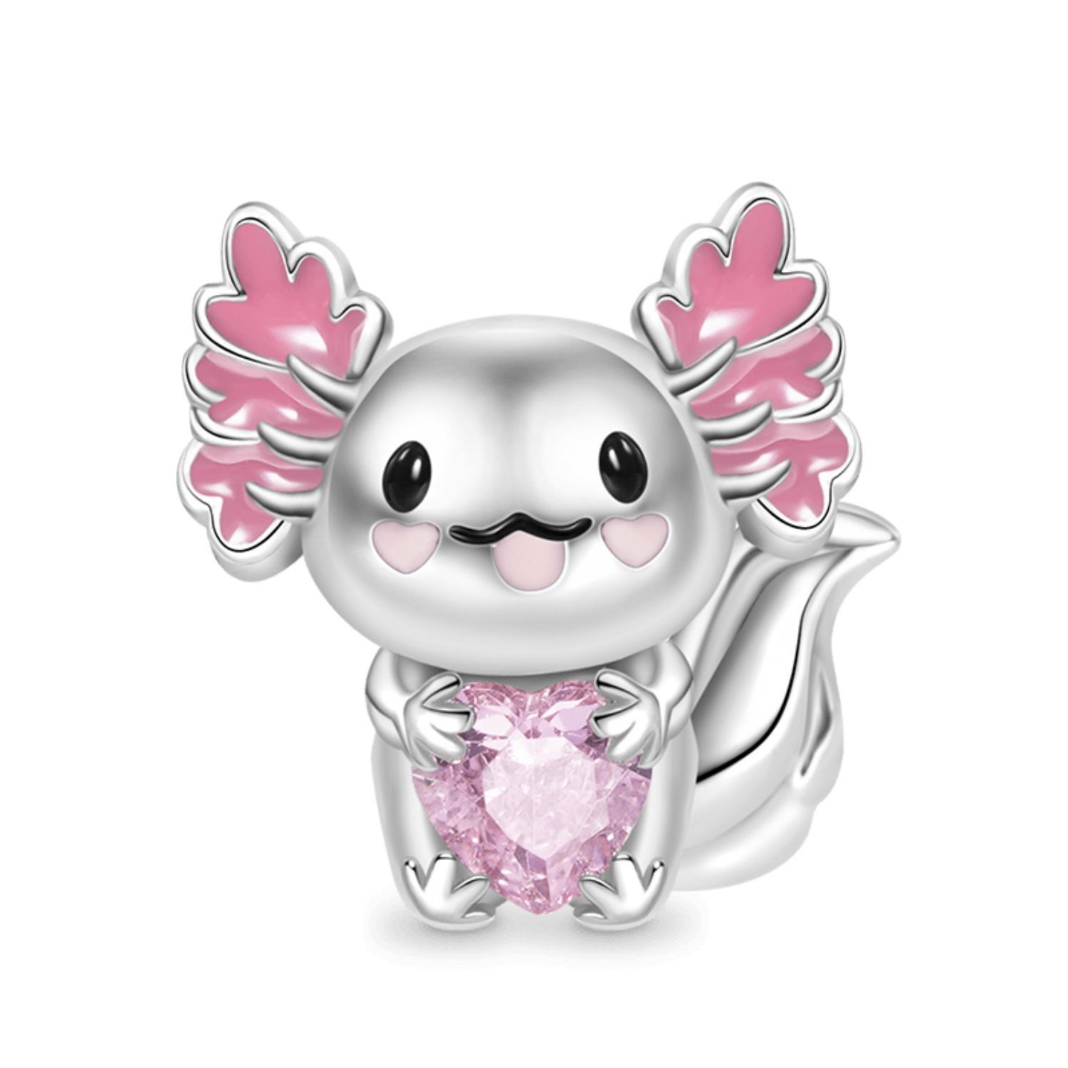 Gnoce Bead Gnoce Charm Axolotl mit Herz FSC154 Silber